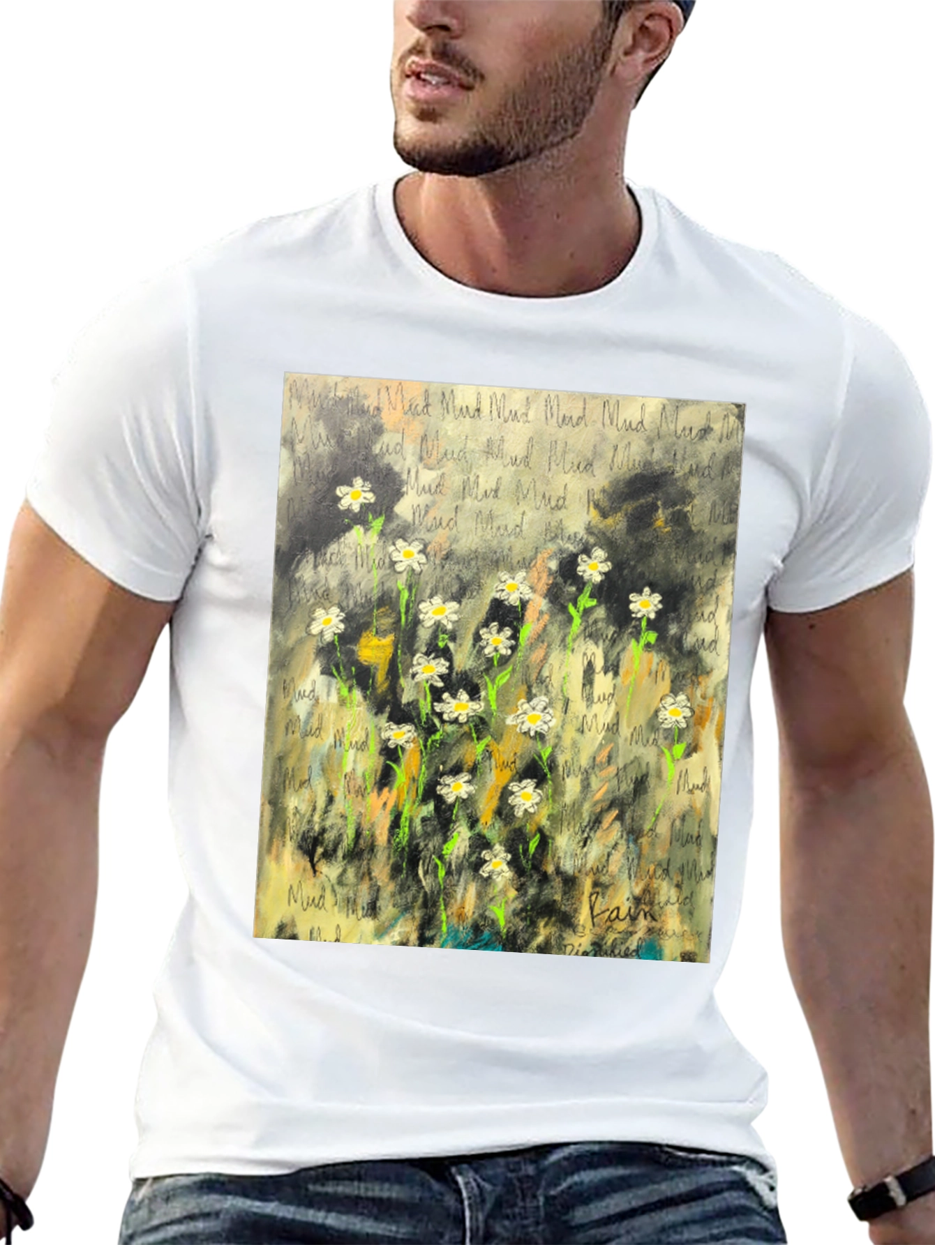 Mud Field Flower T-Shirt - Artistic Design