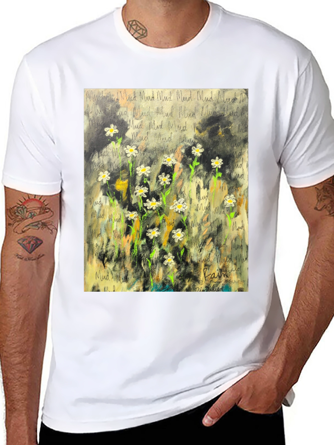 Mud Field Flower T-Shirt - Artistic Design