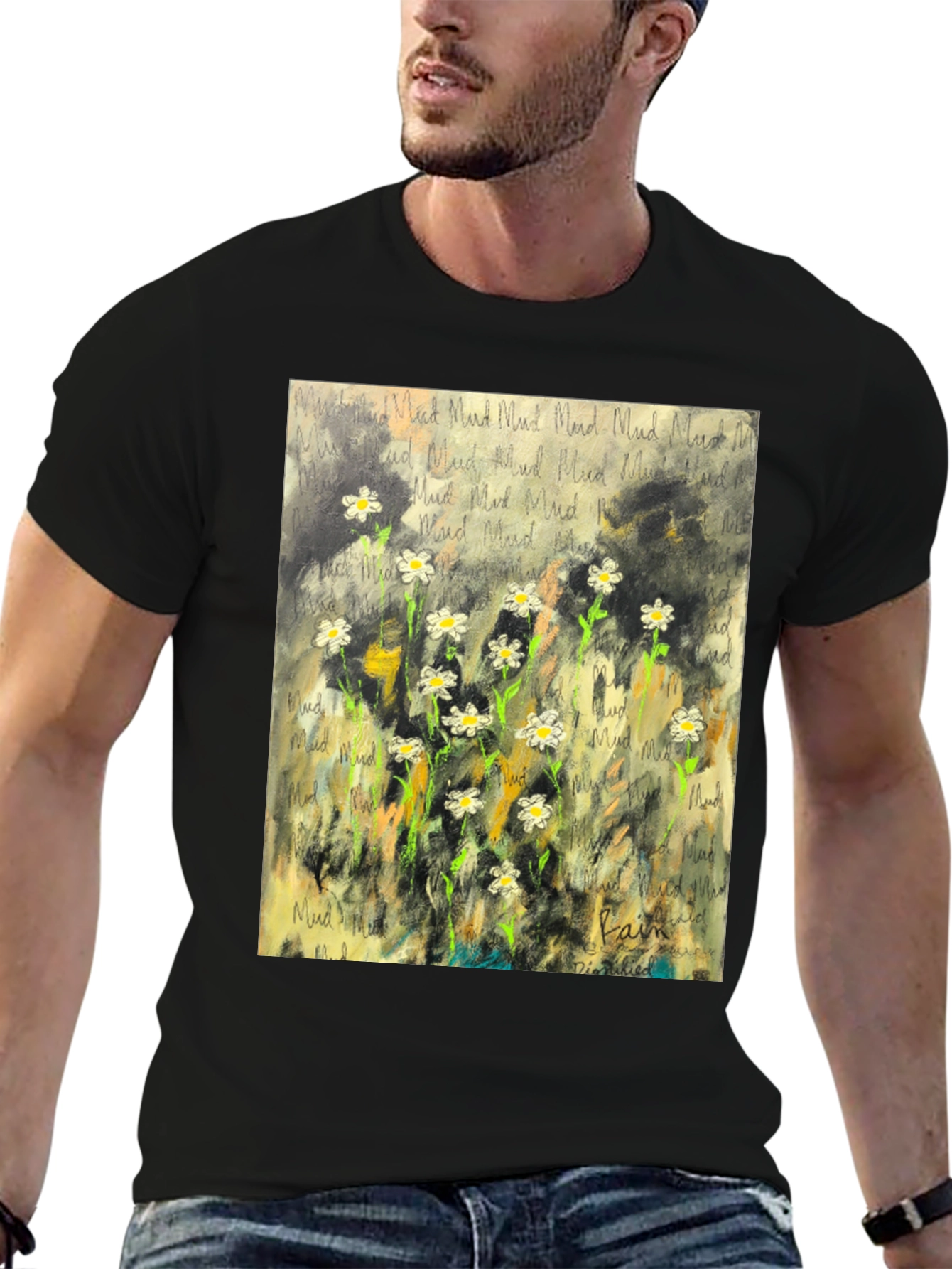 Mud Field Flower T-Shirt - Artistic Design