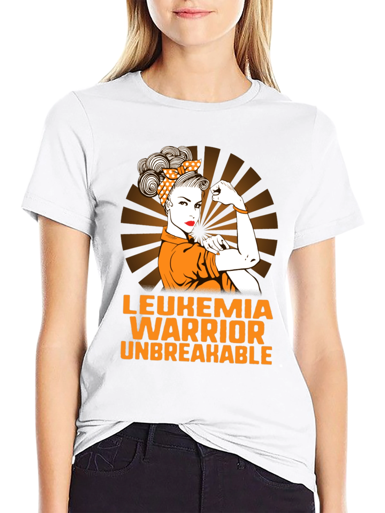 Leukemia Warrior T-Shirt Unbreakable Woman Cancer Awareness