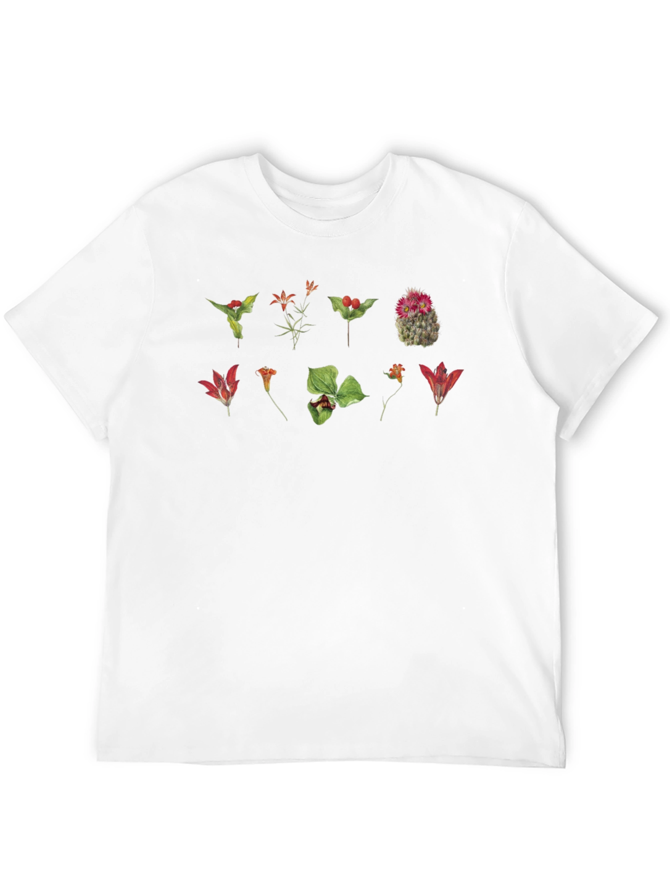 Botanical Print Black T-Shirt