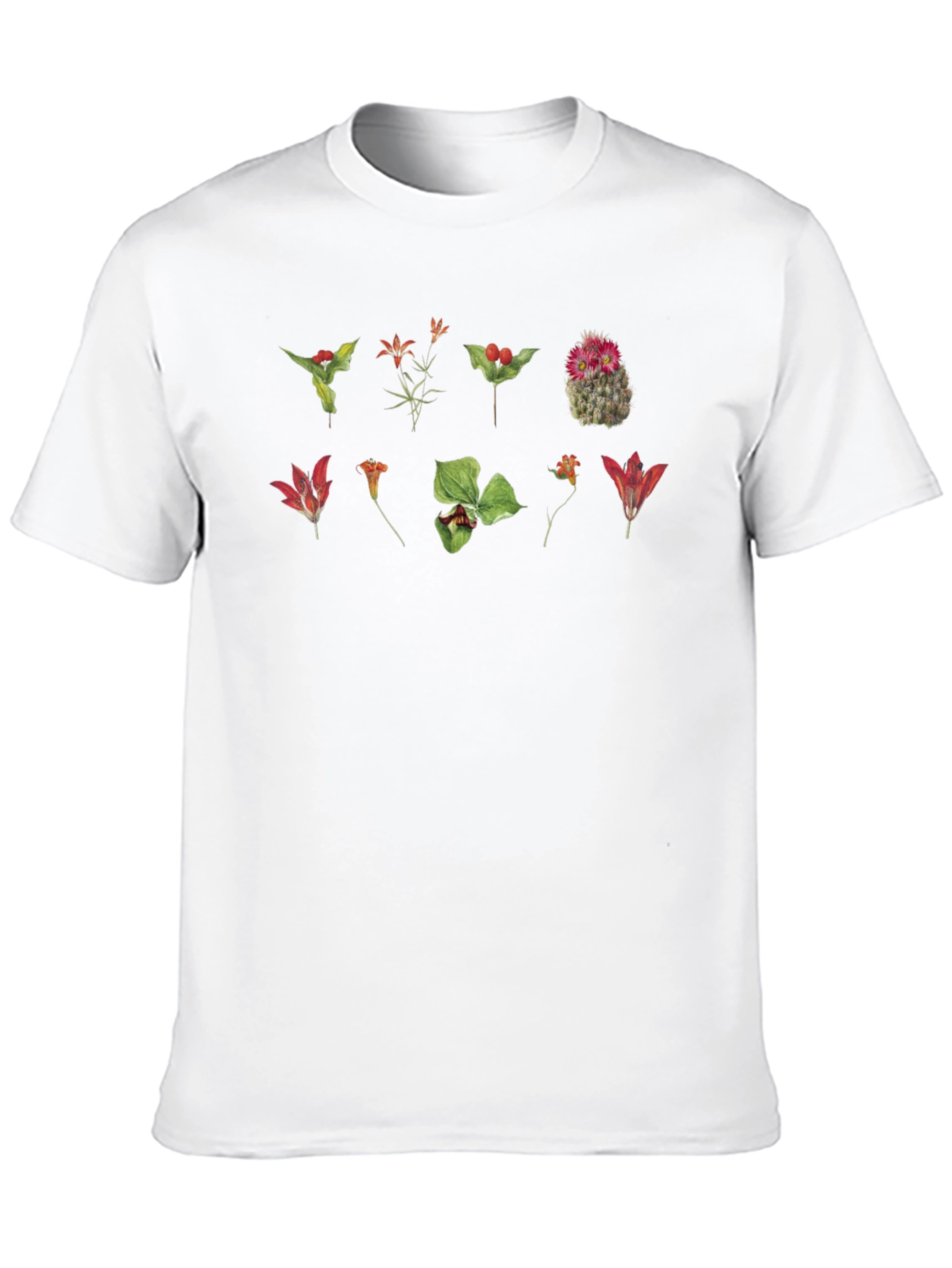 Botanical Print Black T-Shirt