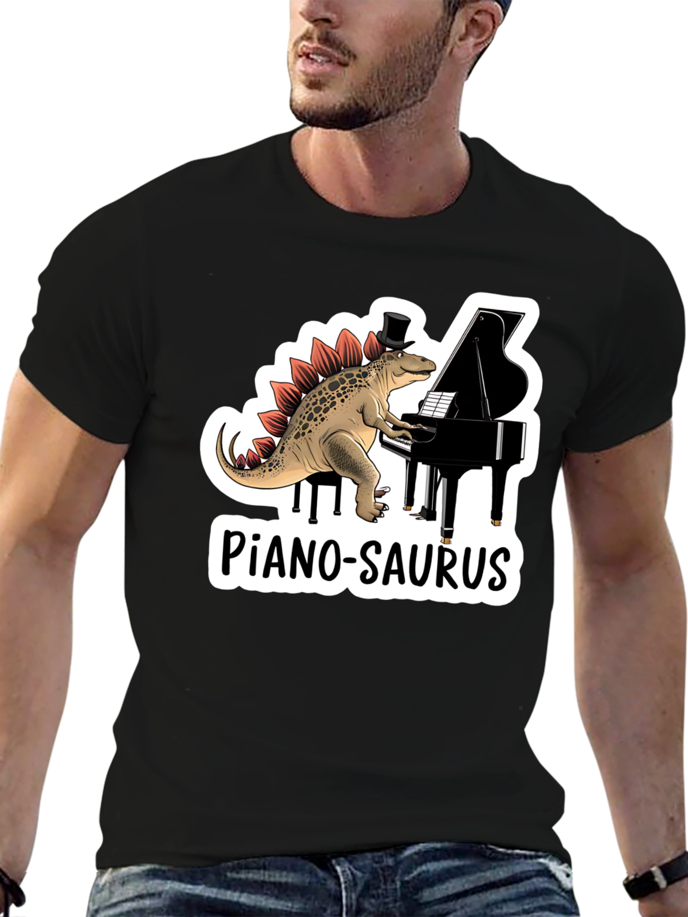Piano-Saurus T-Shirt: Dinosaur Playing Piano!