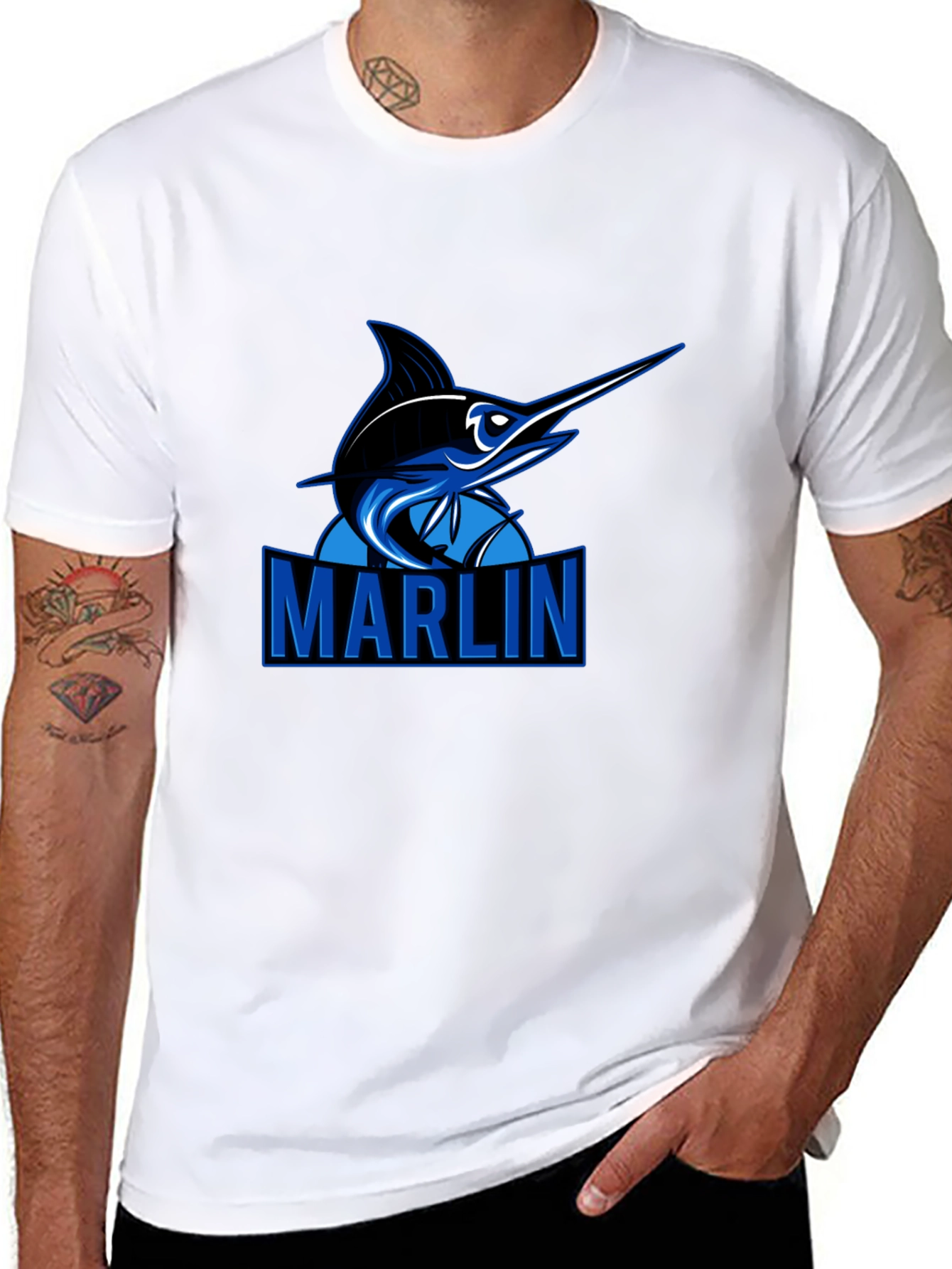 Marlin Graphic Tee - Black Casual T-Shirt