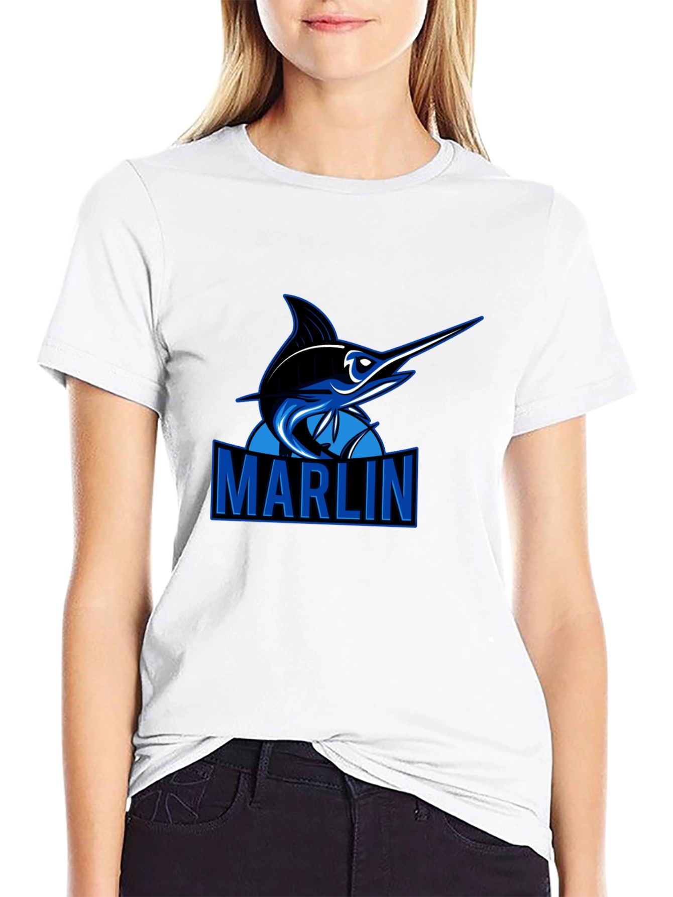 Marlin Graphic Tee - Black Casual T-Shirt