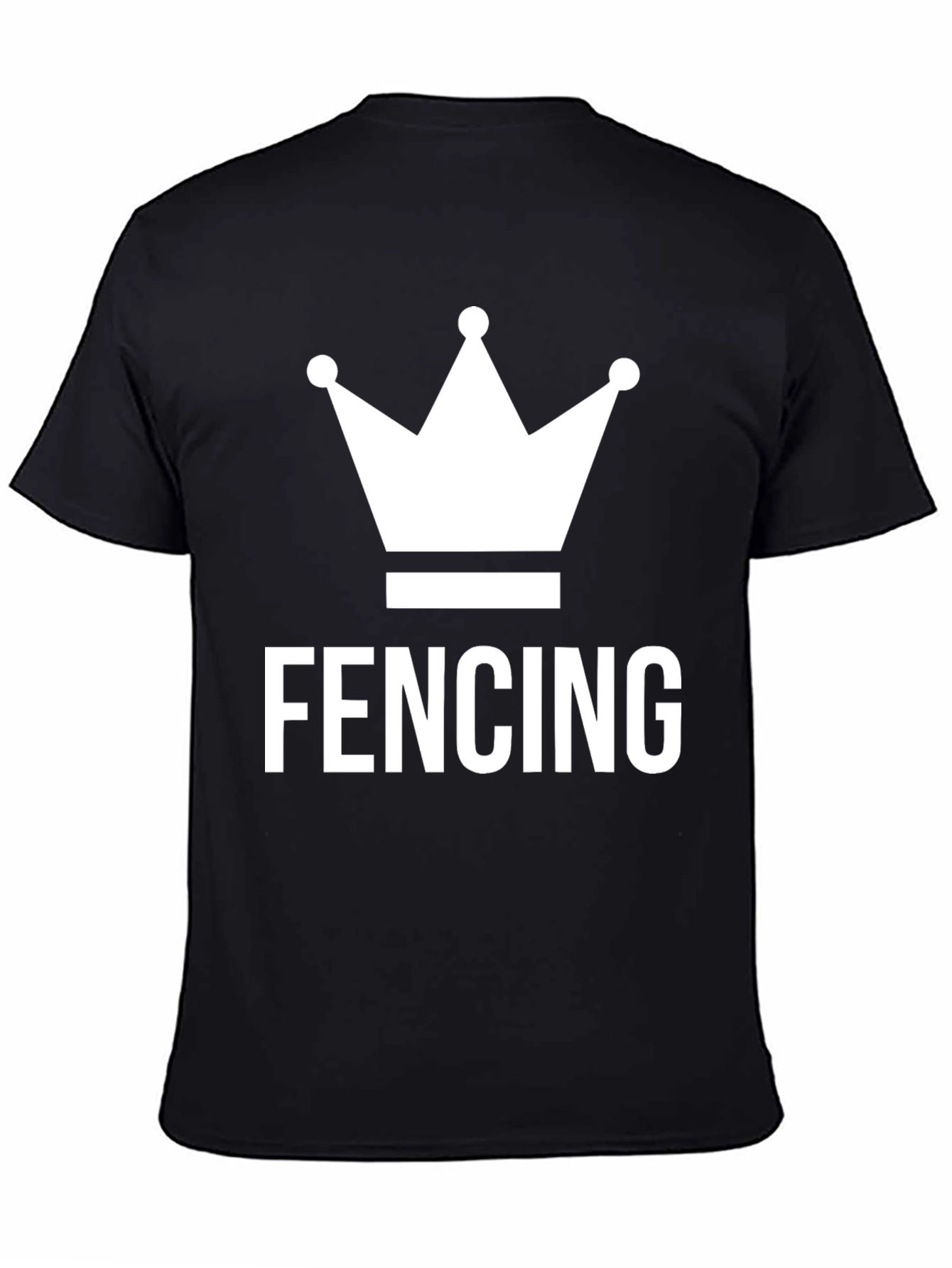 Fencing King Crown T-Shirt - Black Cotton Blend