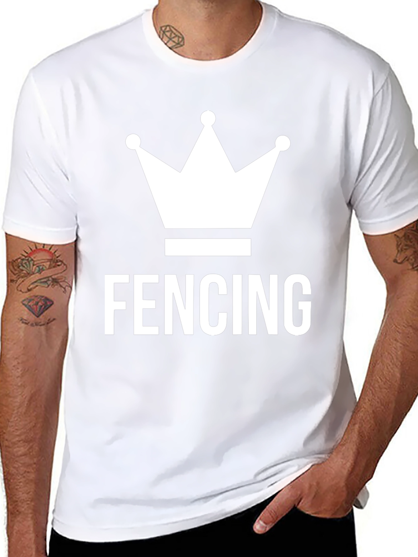 Fencing King Crown T-Shirt - Black Cotton Blend