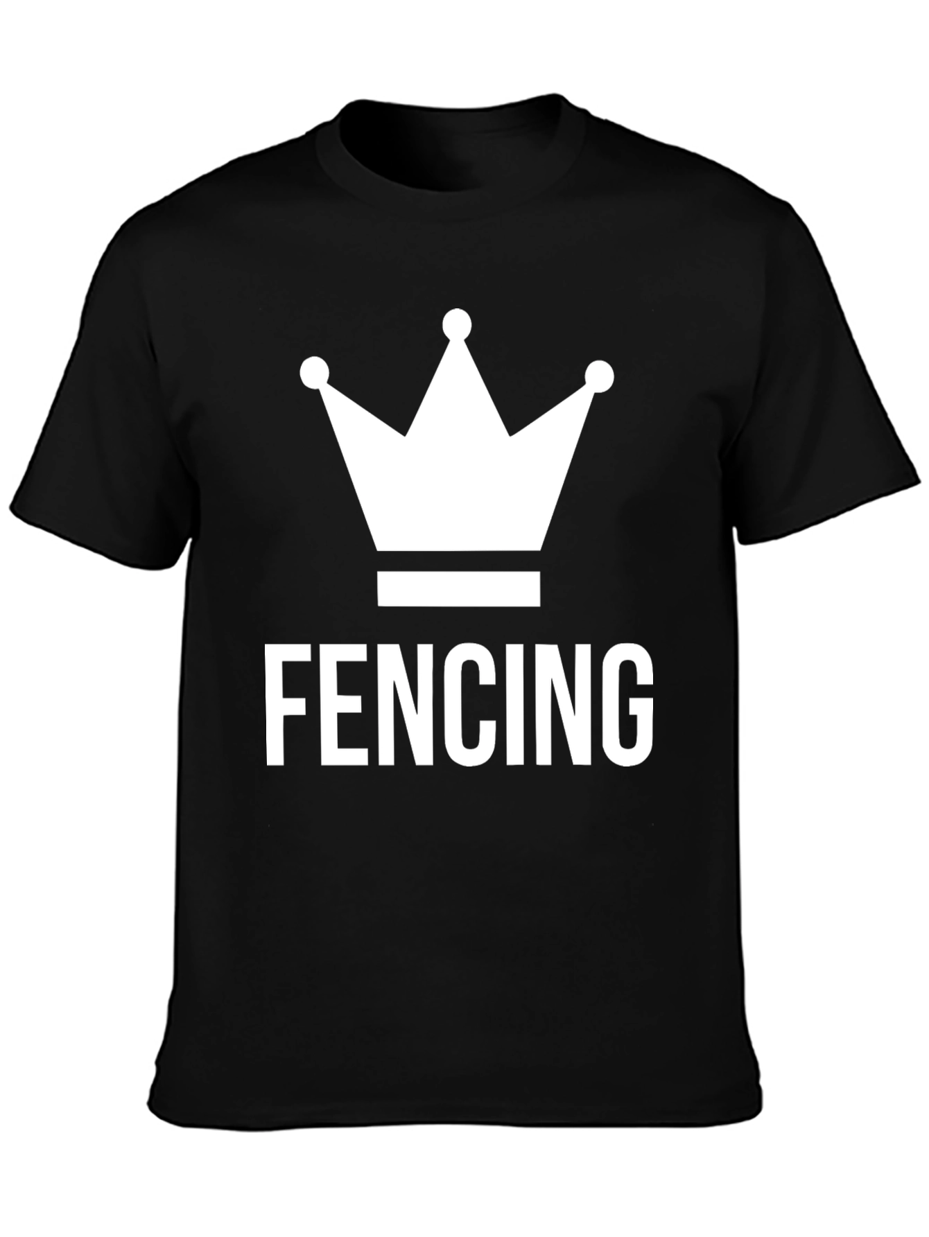 Fencing King Crown T-Shirt - Black Cotton Blend