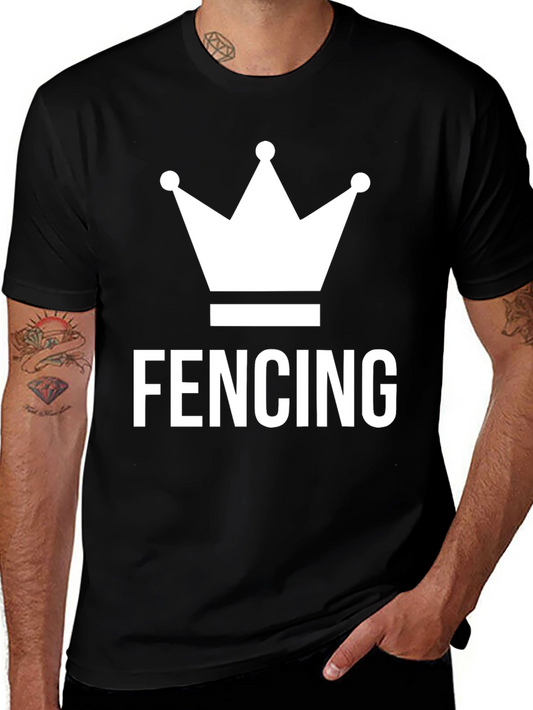 Fencing King Crown T-Shirt - Black Cotton Blend