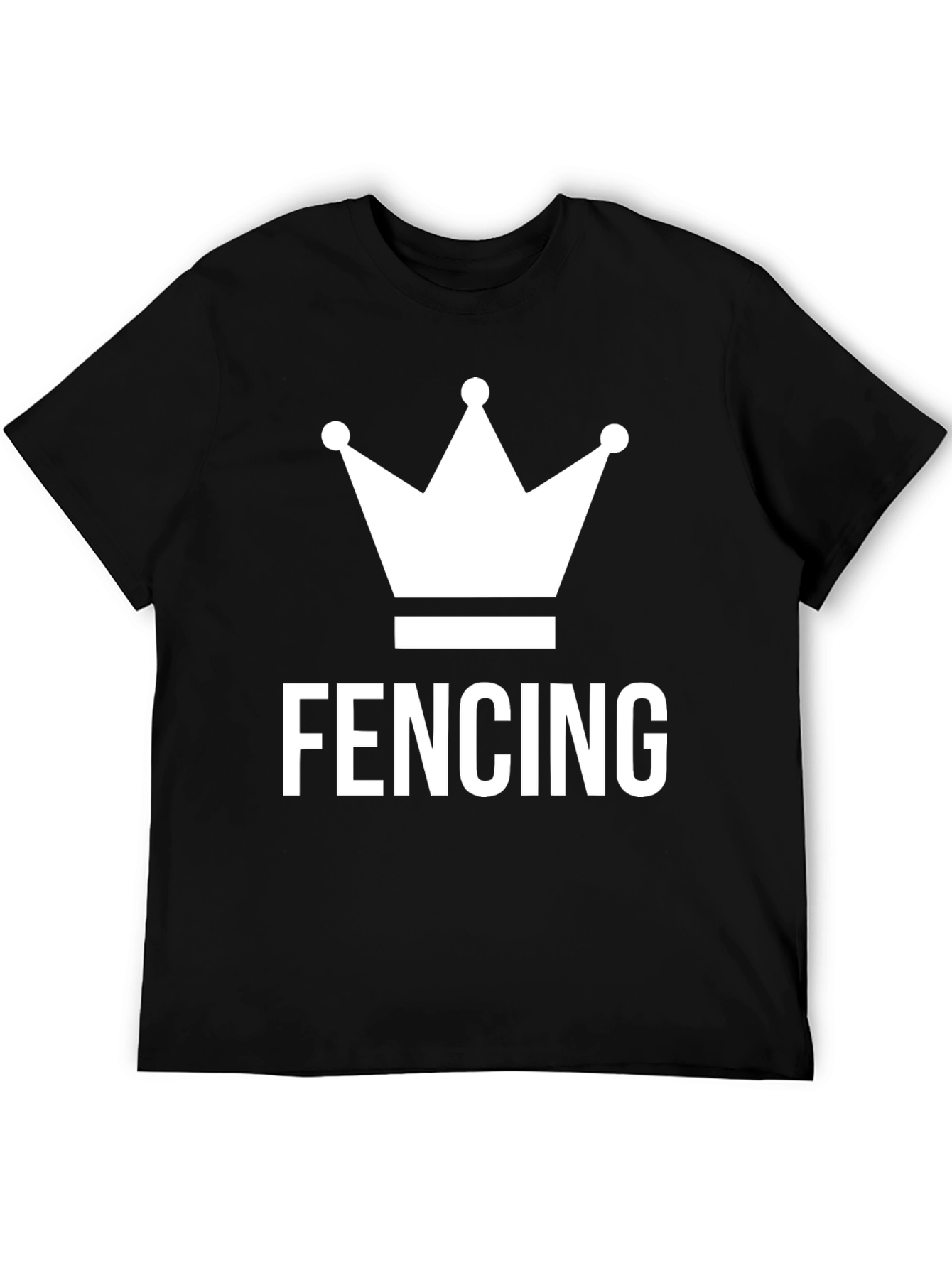 Fencing King Crown T-Shirt - Black Cotton Blend