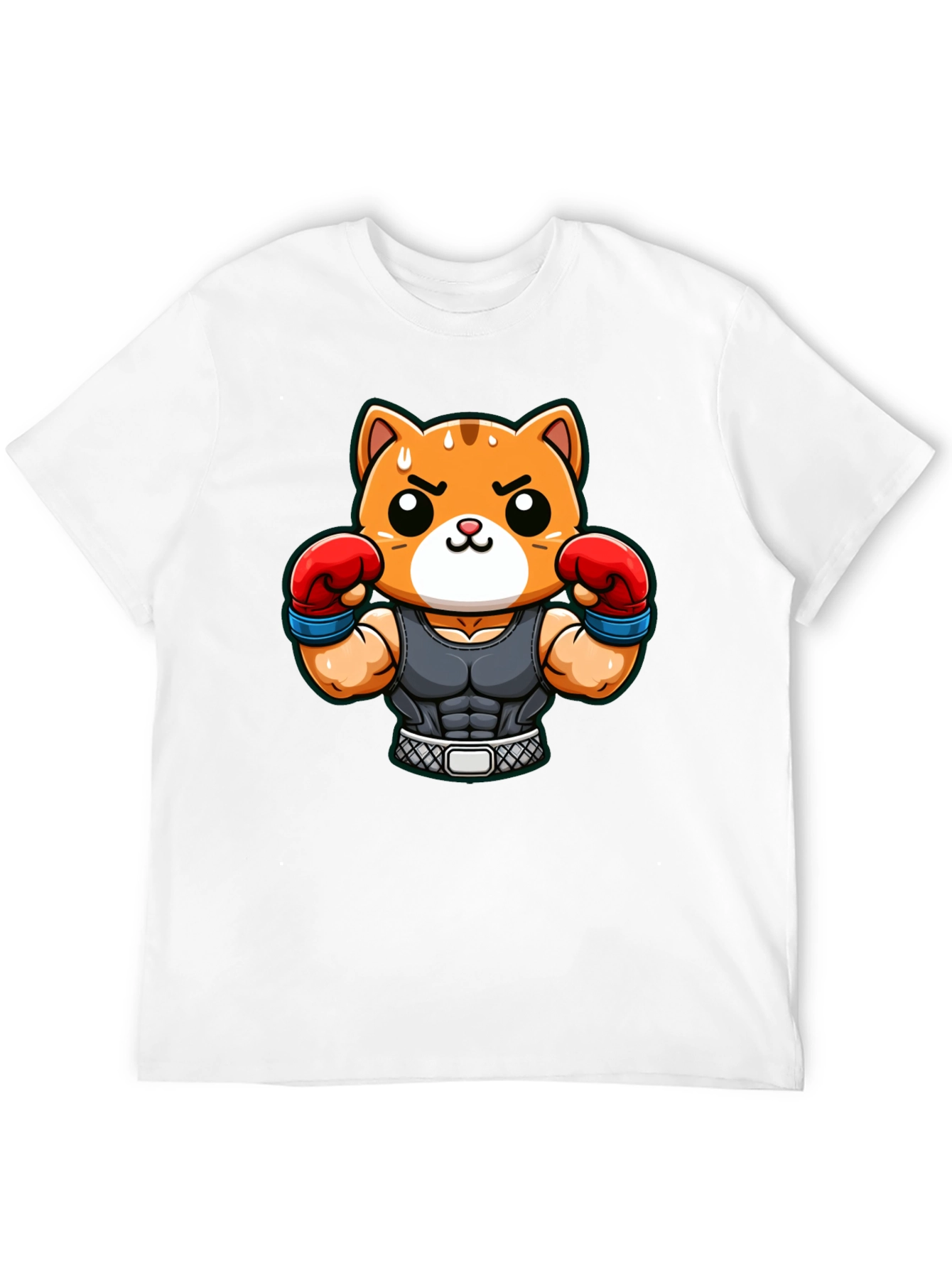Funny Cartoon Cat Boxer T-Shirt