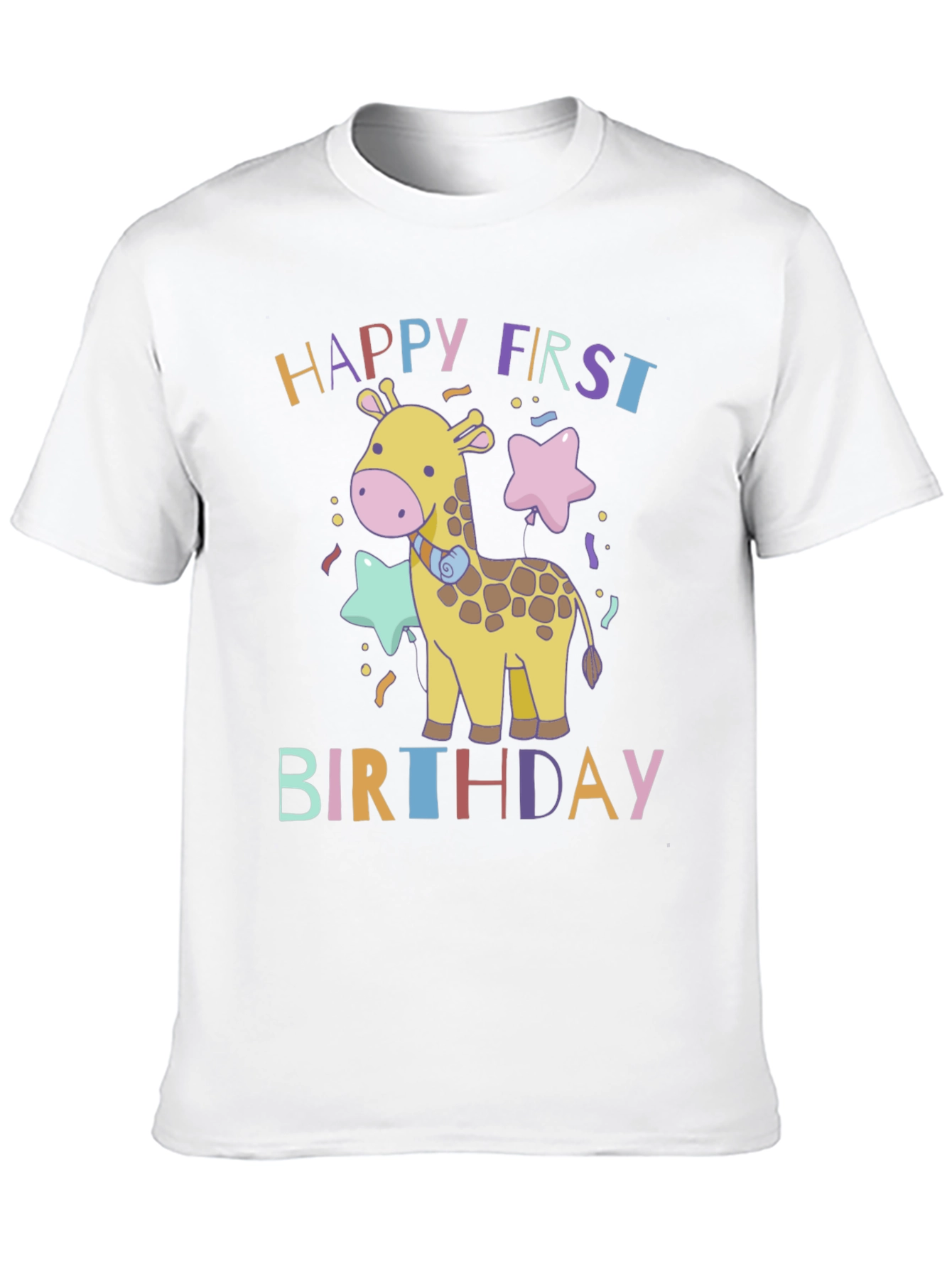 Happy First Birthday Giraffe T-Shirt