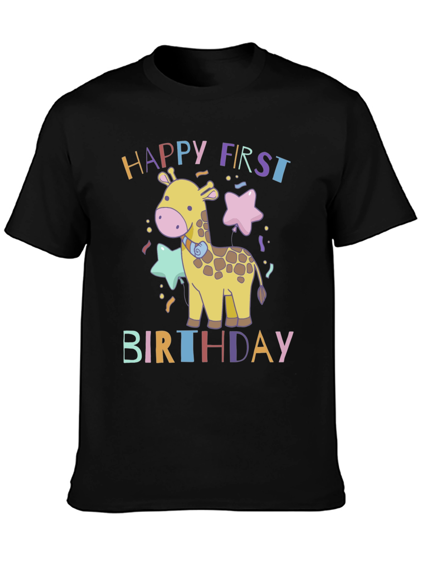Happy First Birthday Giraffe T-Shirt