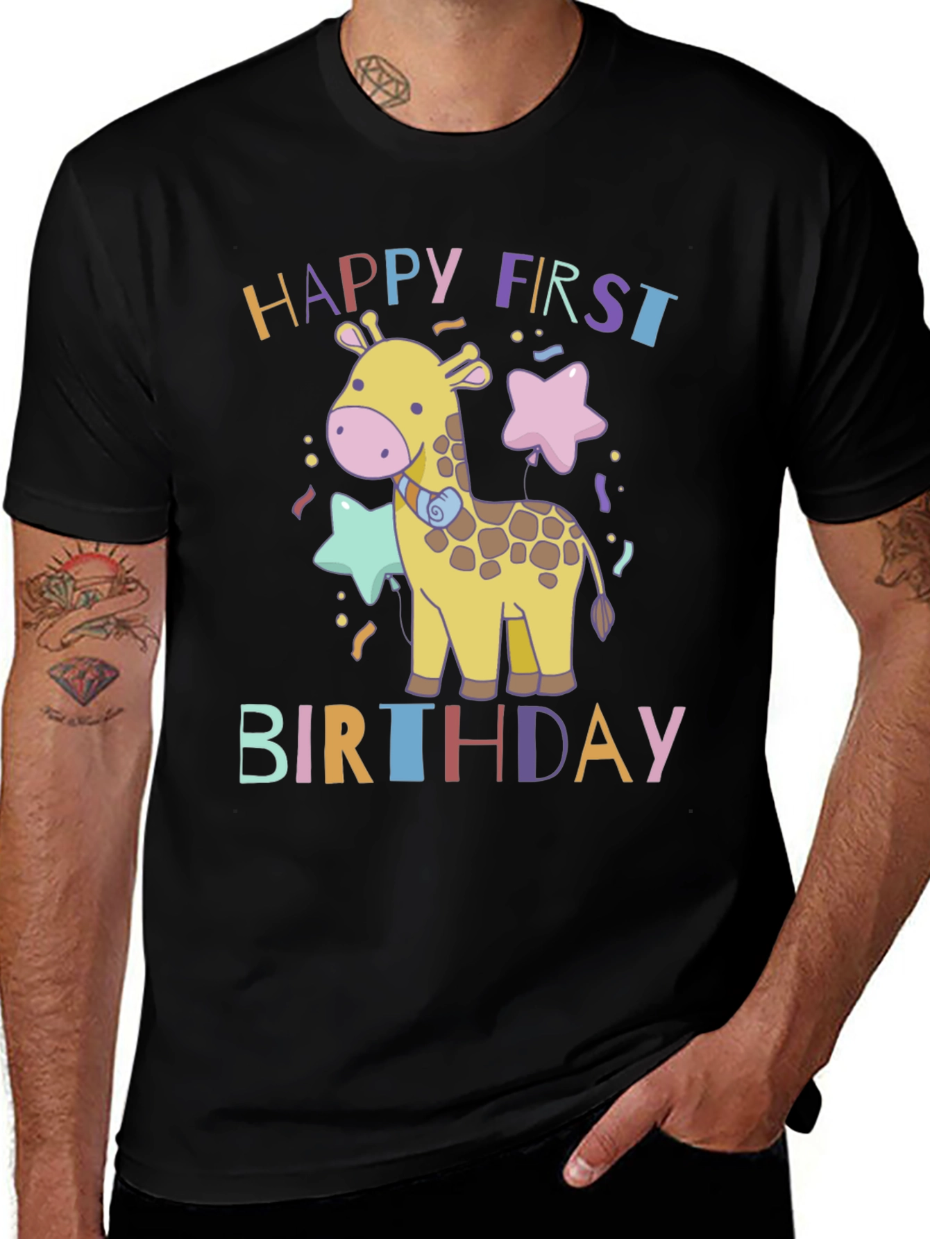 Happy First Birthday Giraffe T-Shirt
