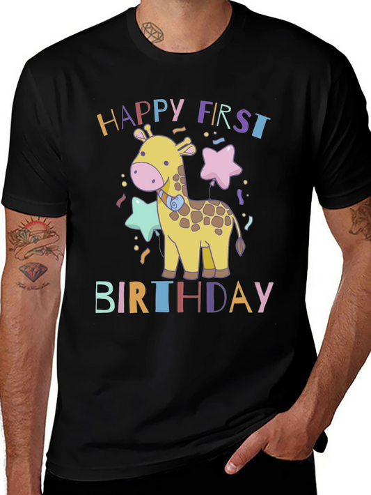 Happy First Birthday Giraffe T-Shirt