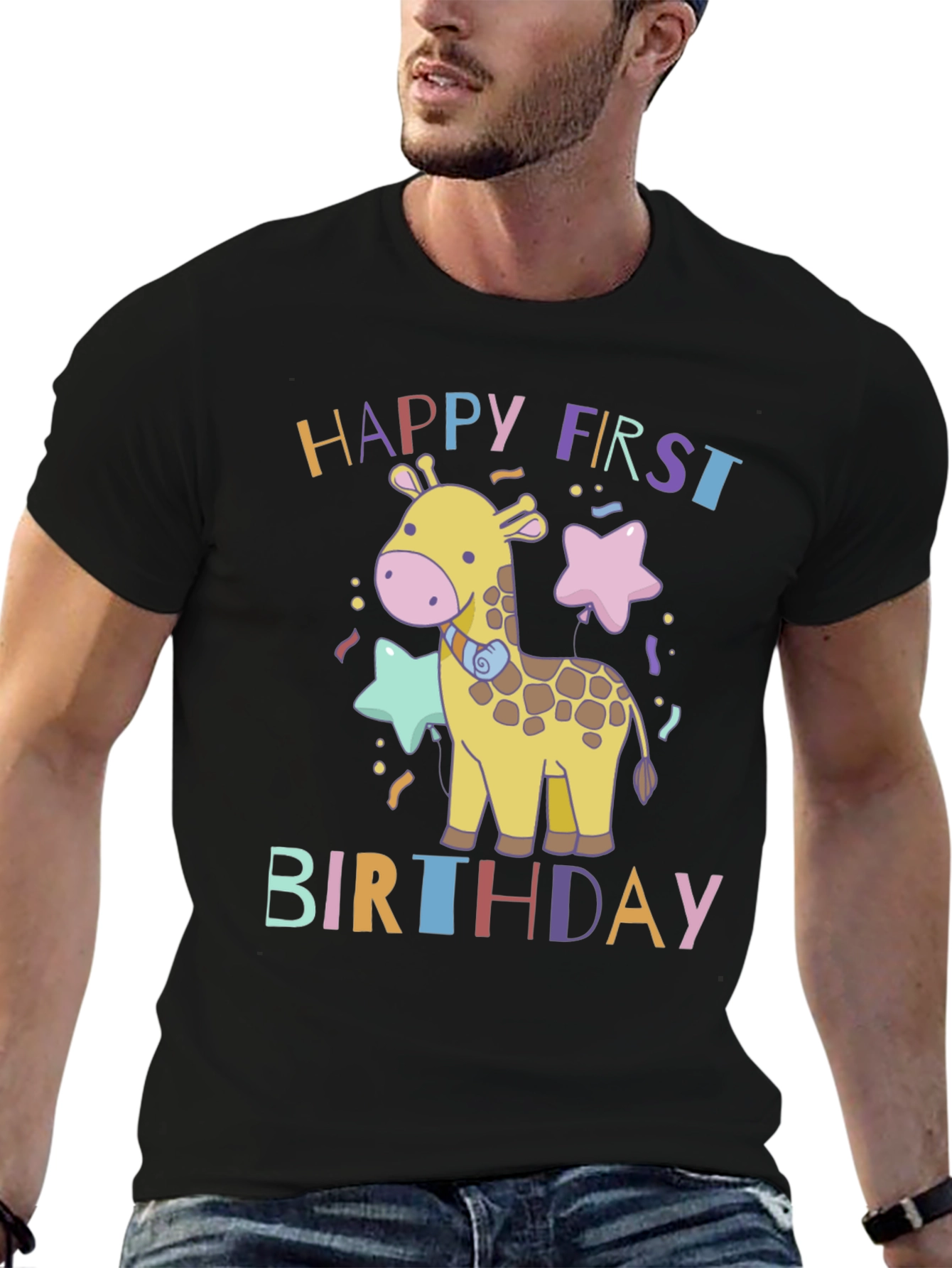 Happy First Birthday Giraffe T-Shirt
