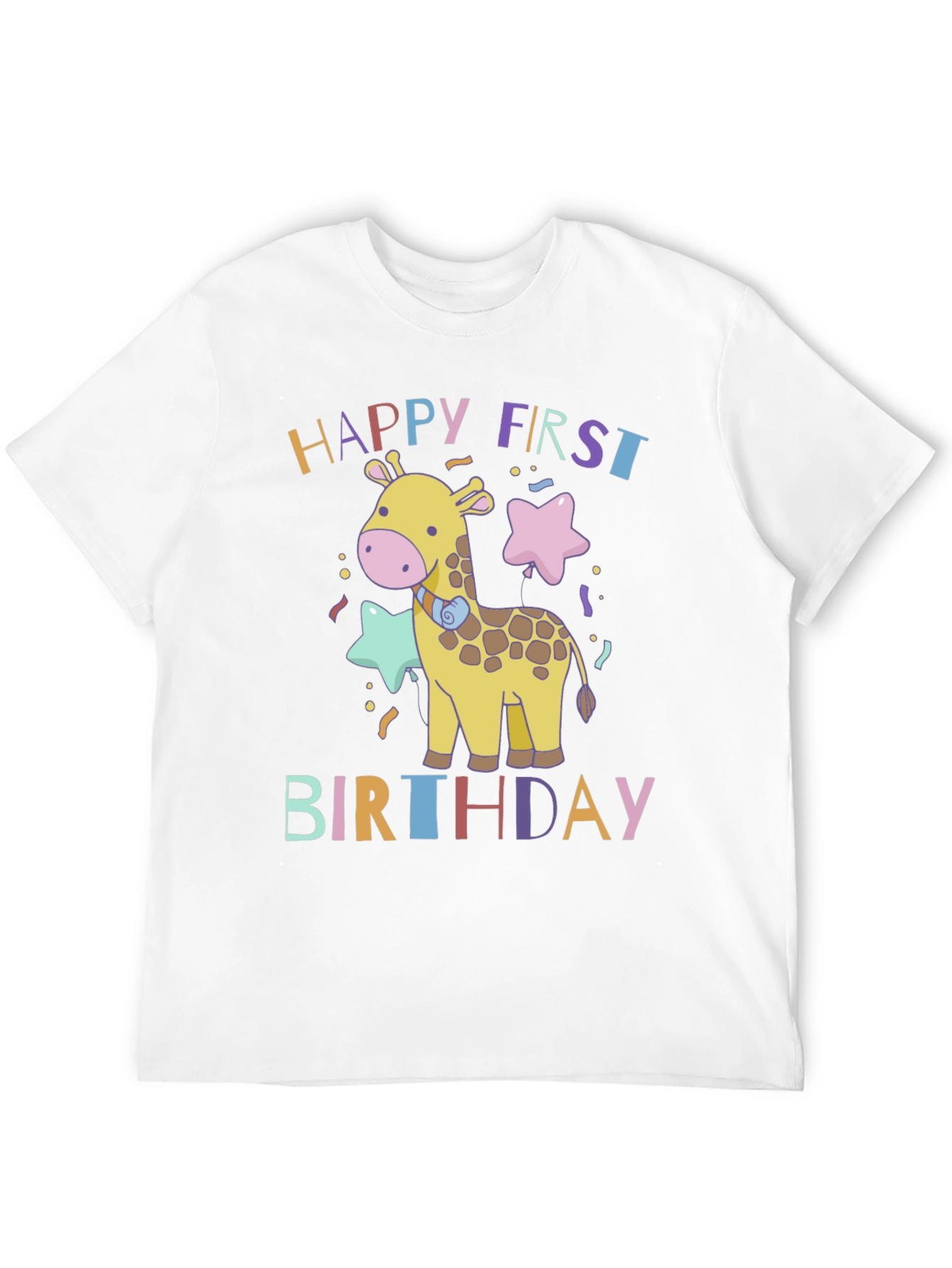 Happy First Birthday Giraffe T-Shirt