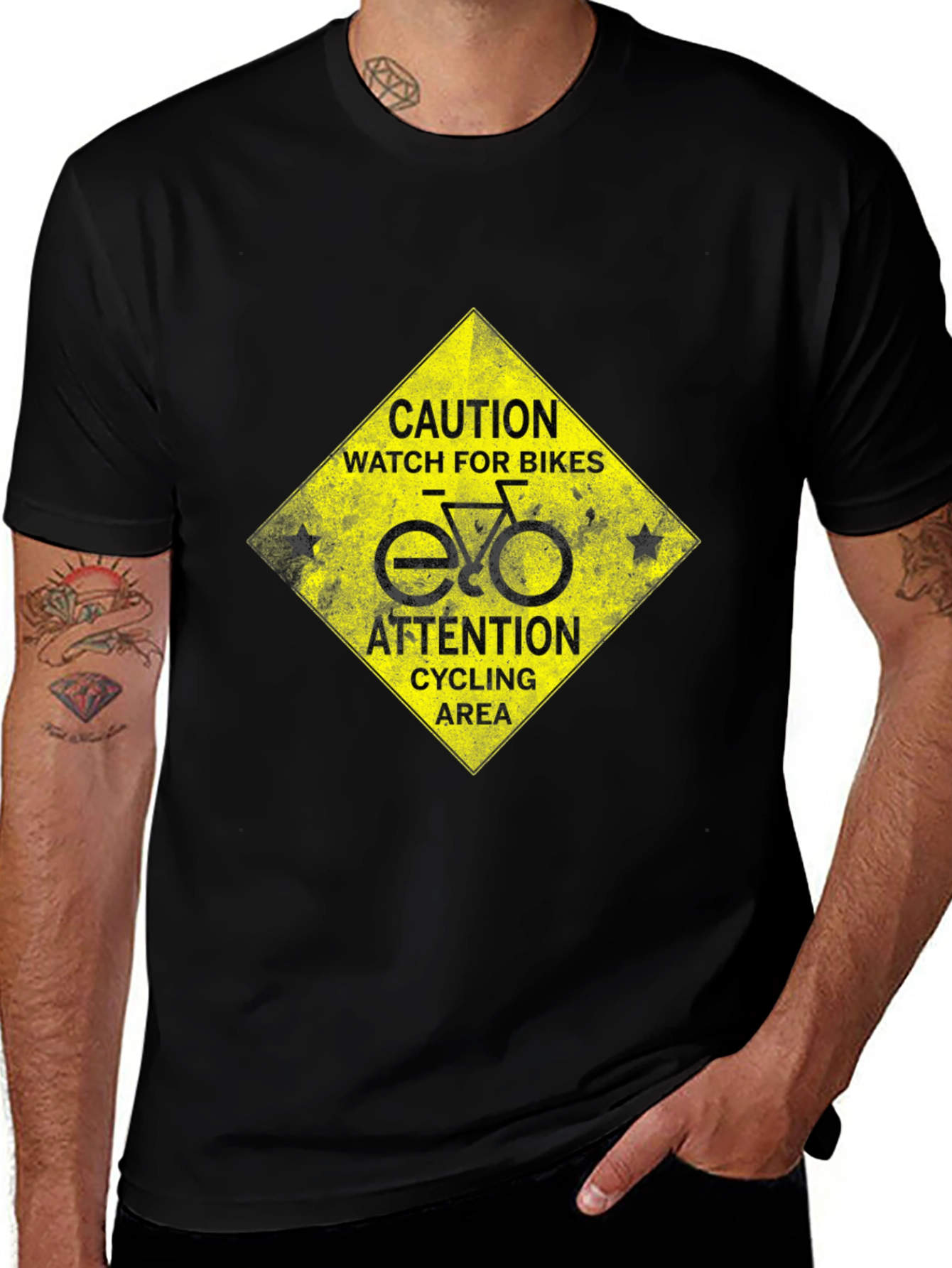 Caution Cycling Area T-Shirt