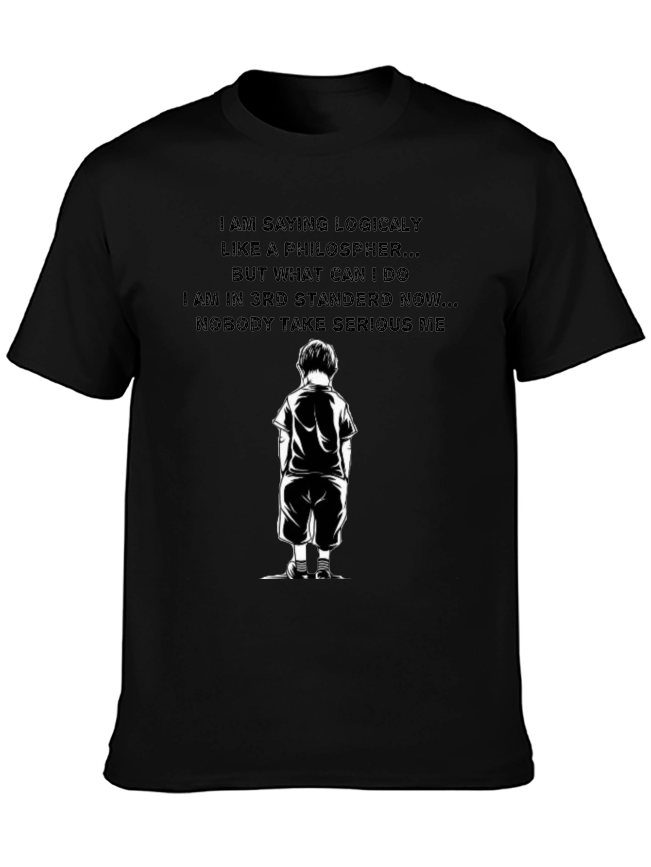 Philosopher Kid Black T-Shirt