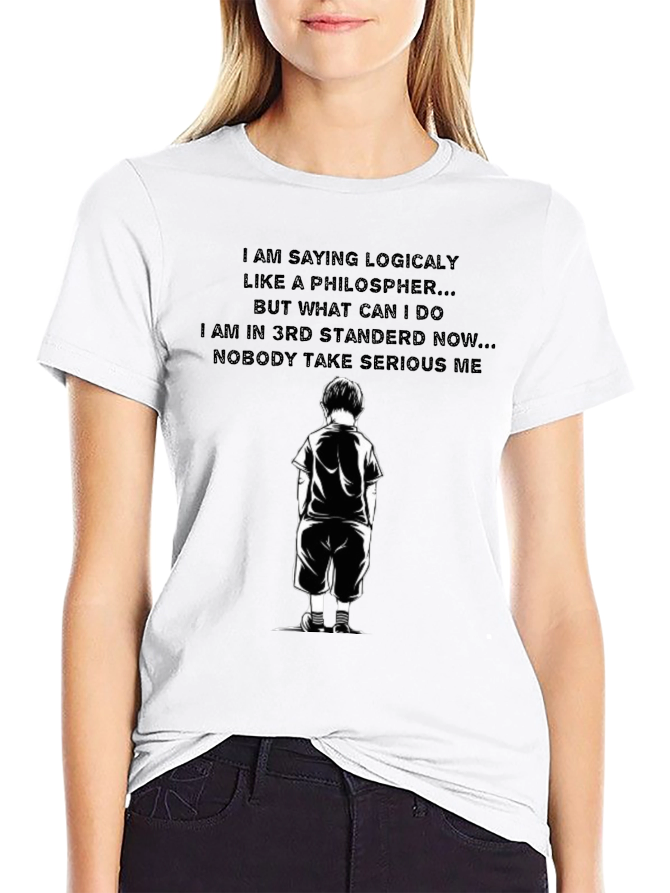 Philosopher Kid Black T-Shirt