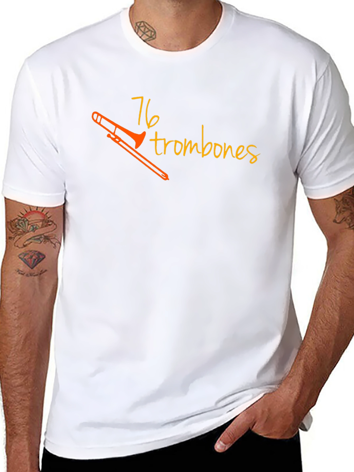 76 Trombones Black T-Shirt - Music Lover Tee