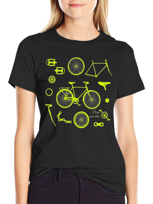 Bike Parts Graphic T-Shirt - Cycling Enthusiast Tee