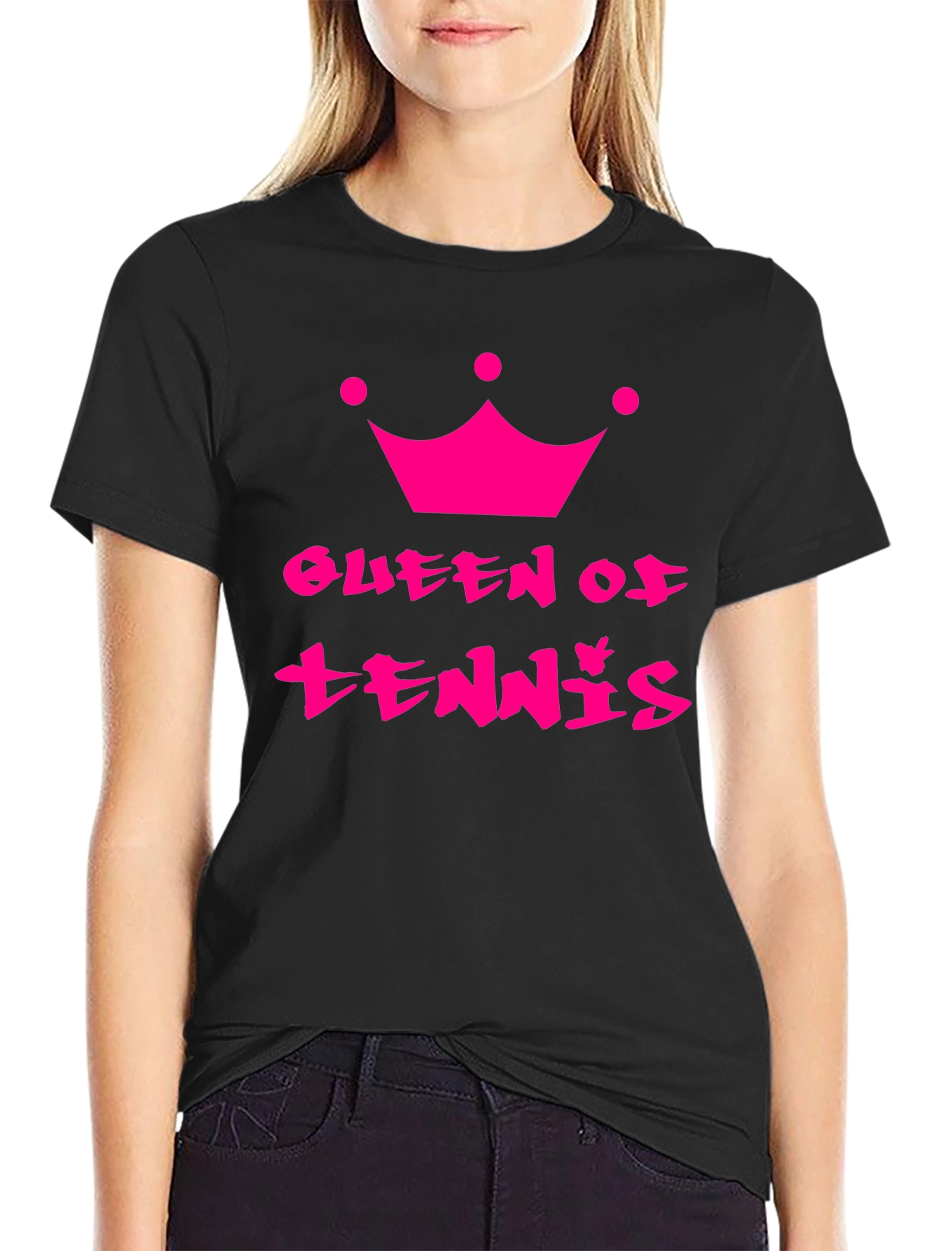 Queen of Tennis Black T-Shirt