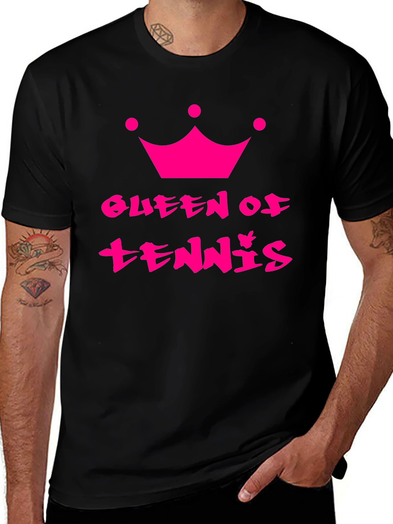 Queen of Tennis Black T-Shirt