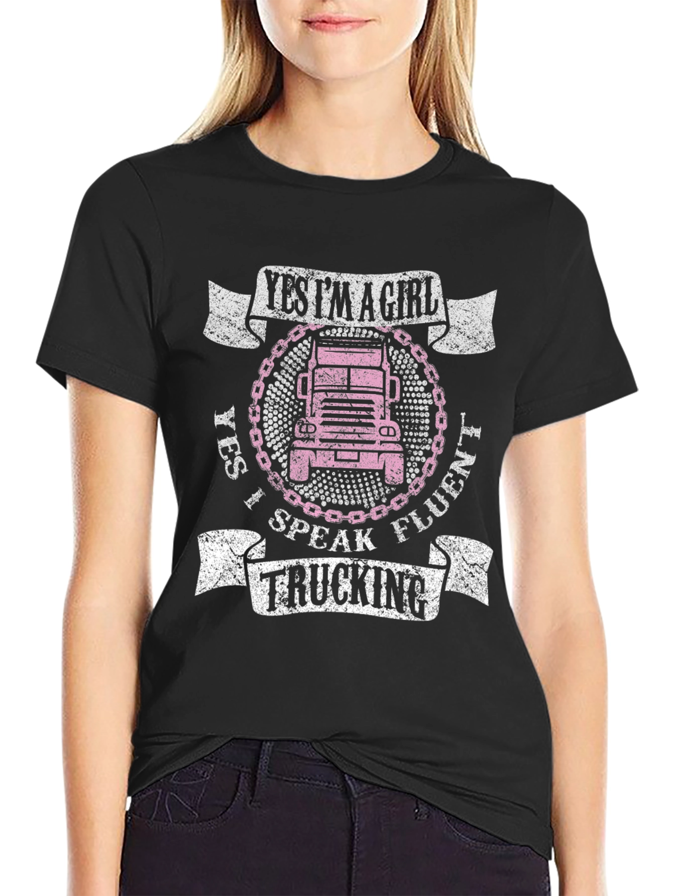Yes Im A Girl Trucking T-Shirt