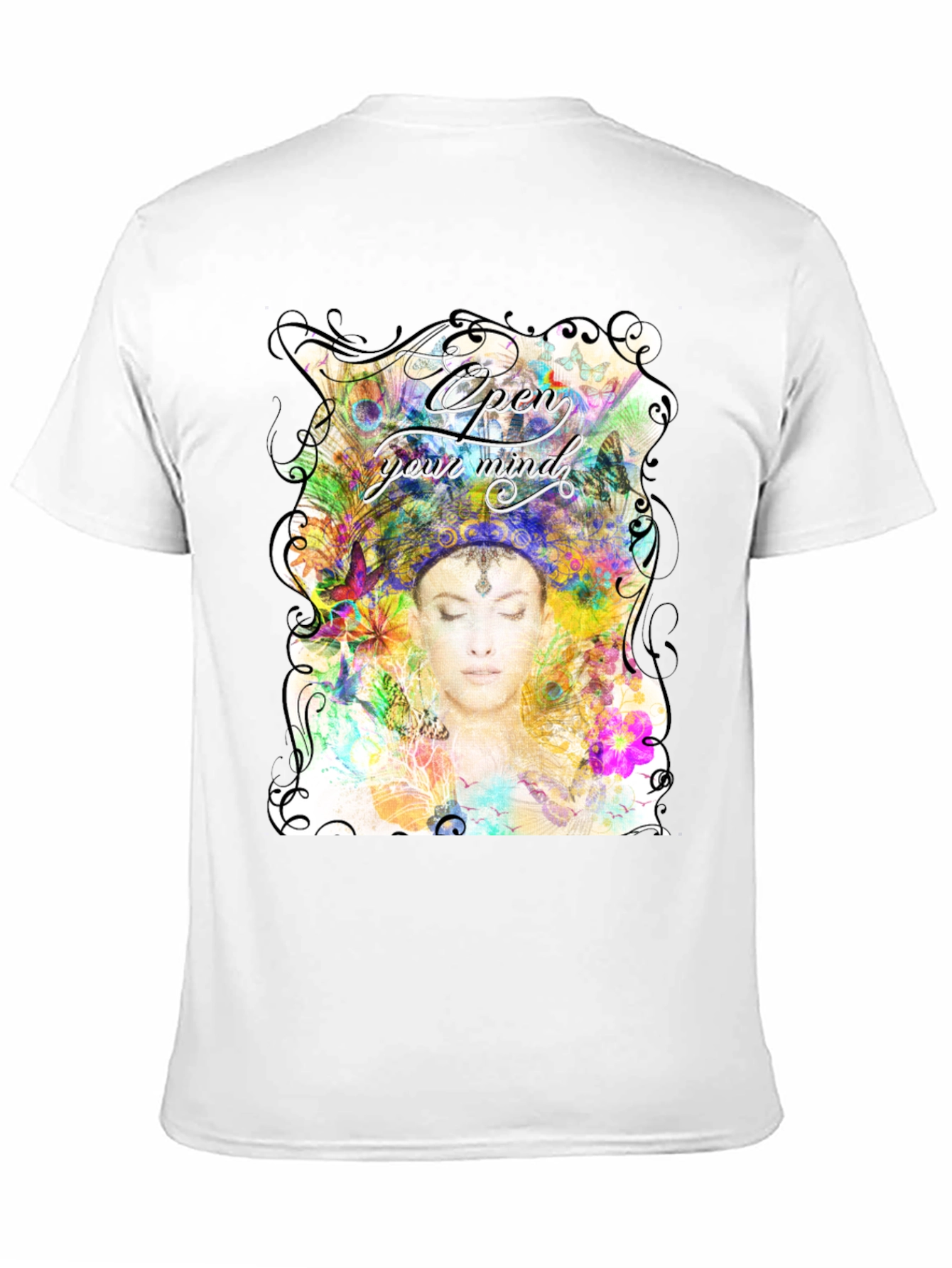 Open Mind Graphic Tee - Unisex Black Cotton T-Shirt