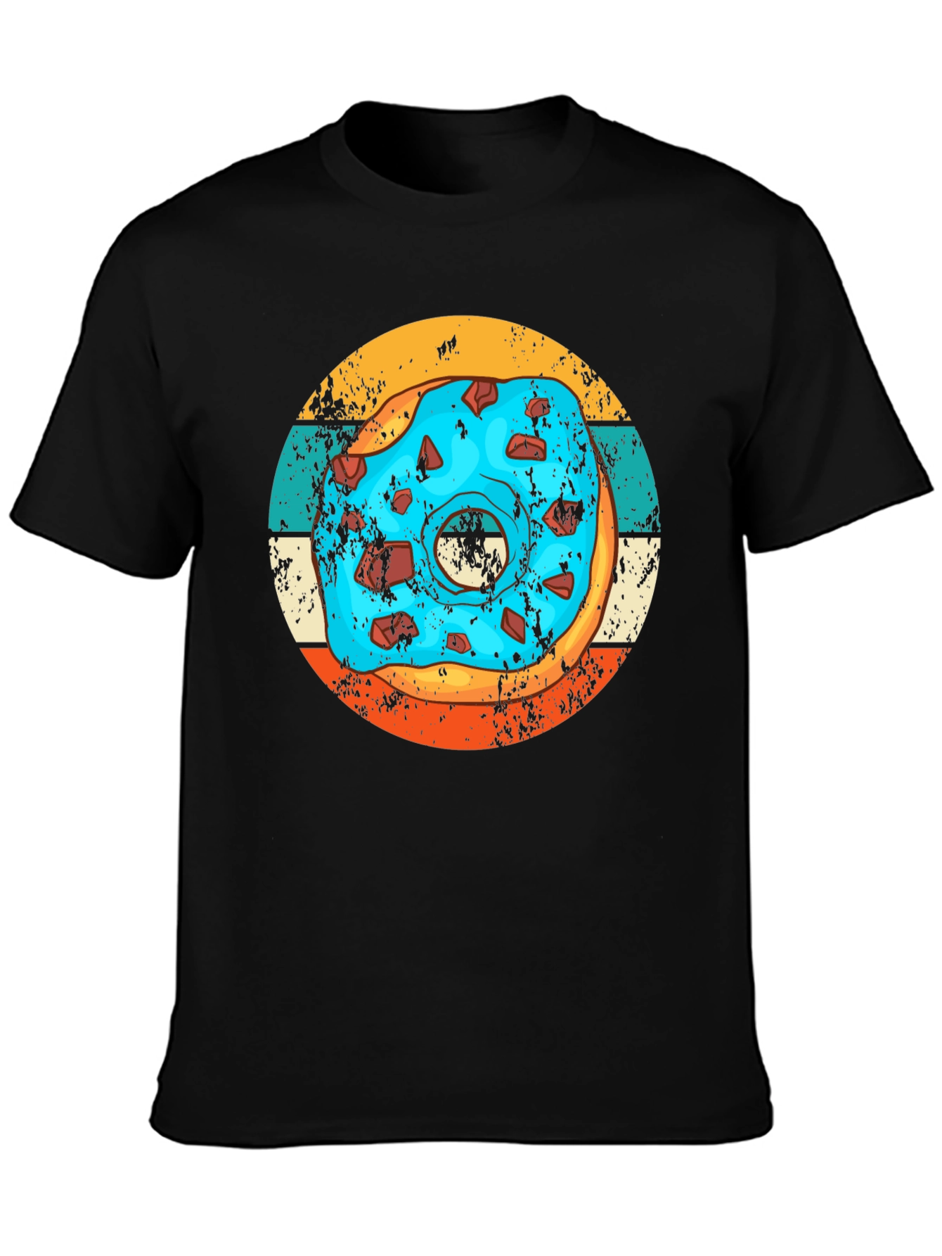 Retro Donut Graphic Tee - Unique Black T-Shirt