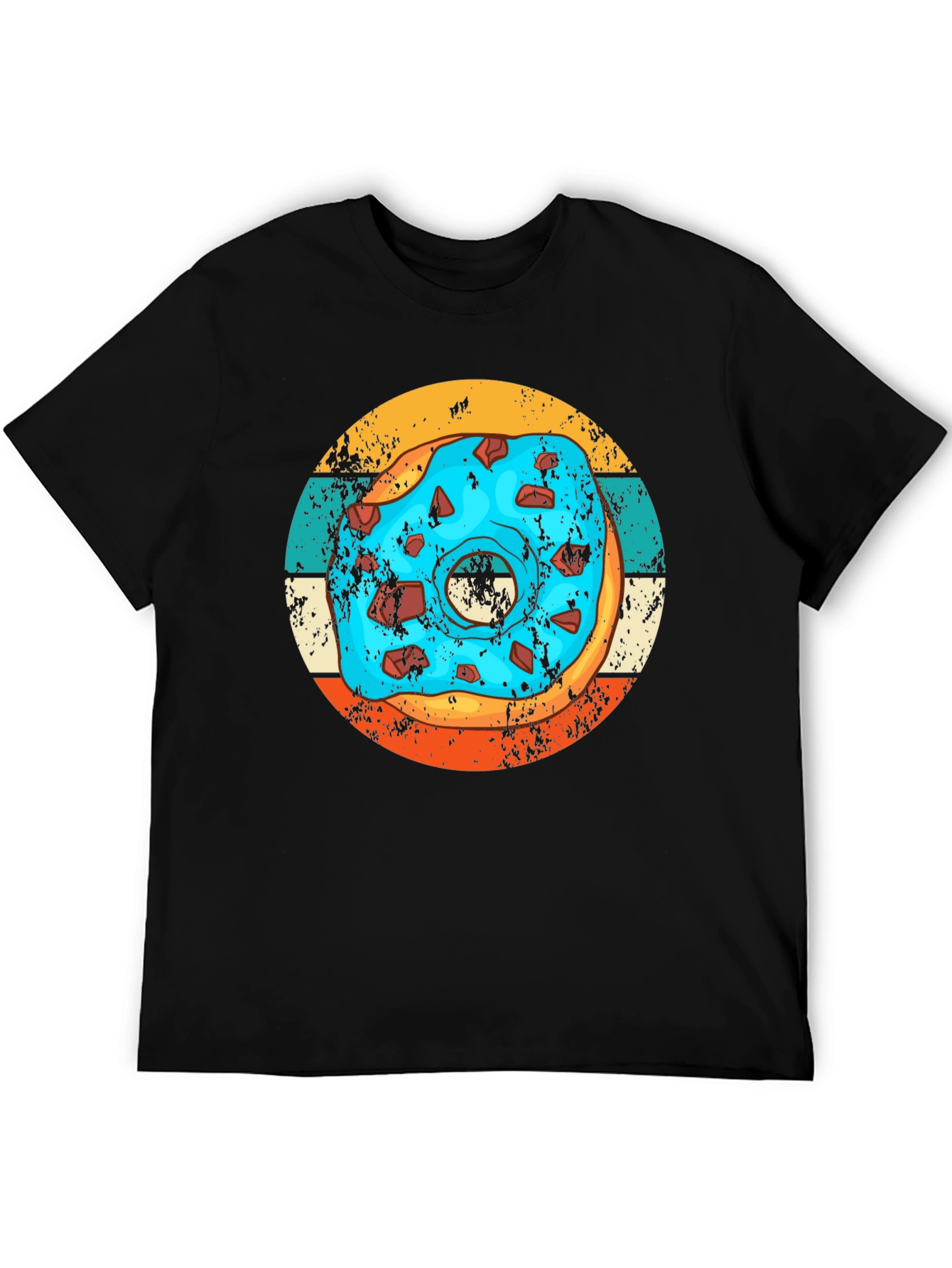 Retro Donut Graphic Tee - Unique Black T-Shirt