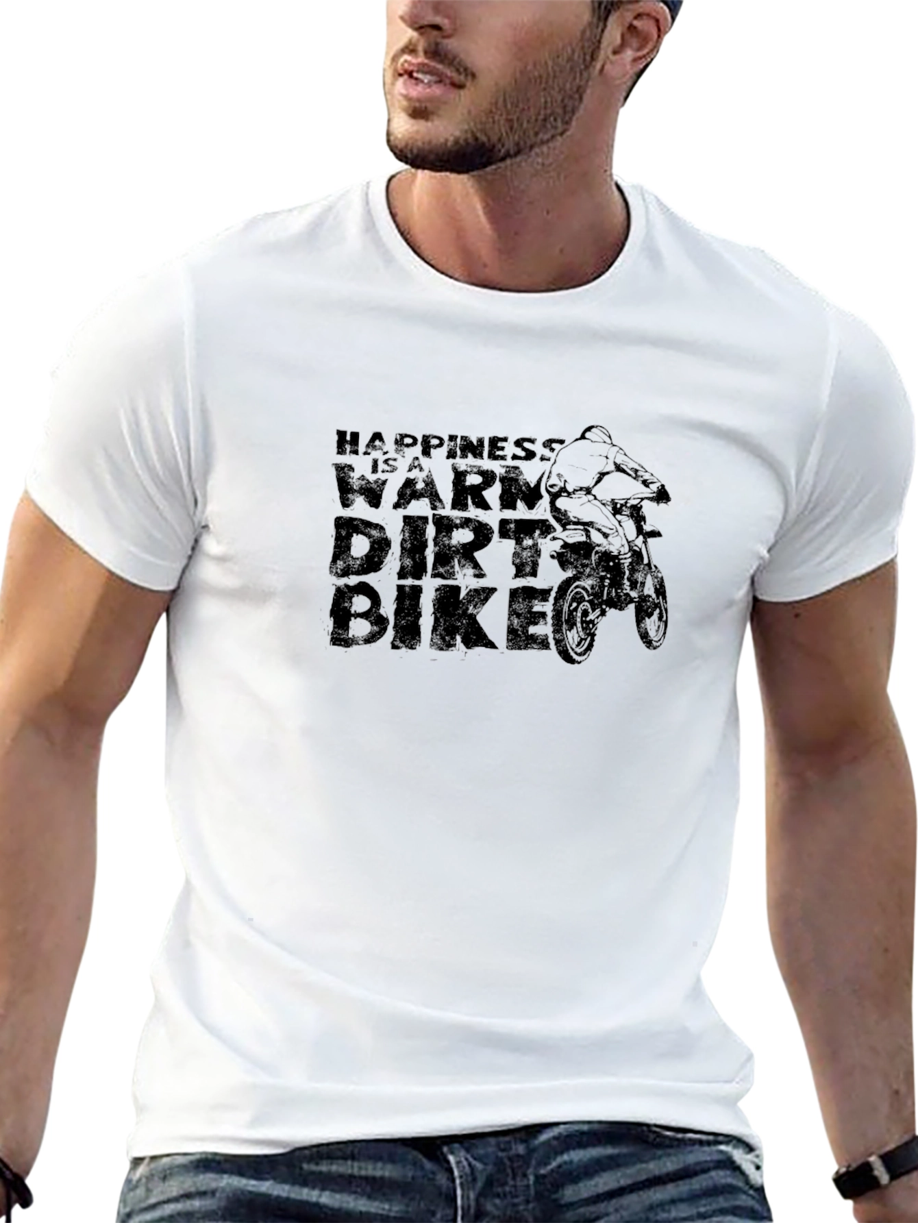 Happiness is a Warm Dirt Bike Graphic T-Shirt