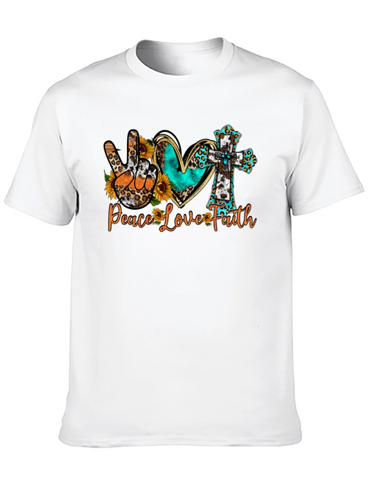 Peace Love Faith Graphic T-Shirt