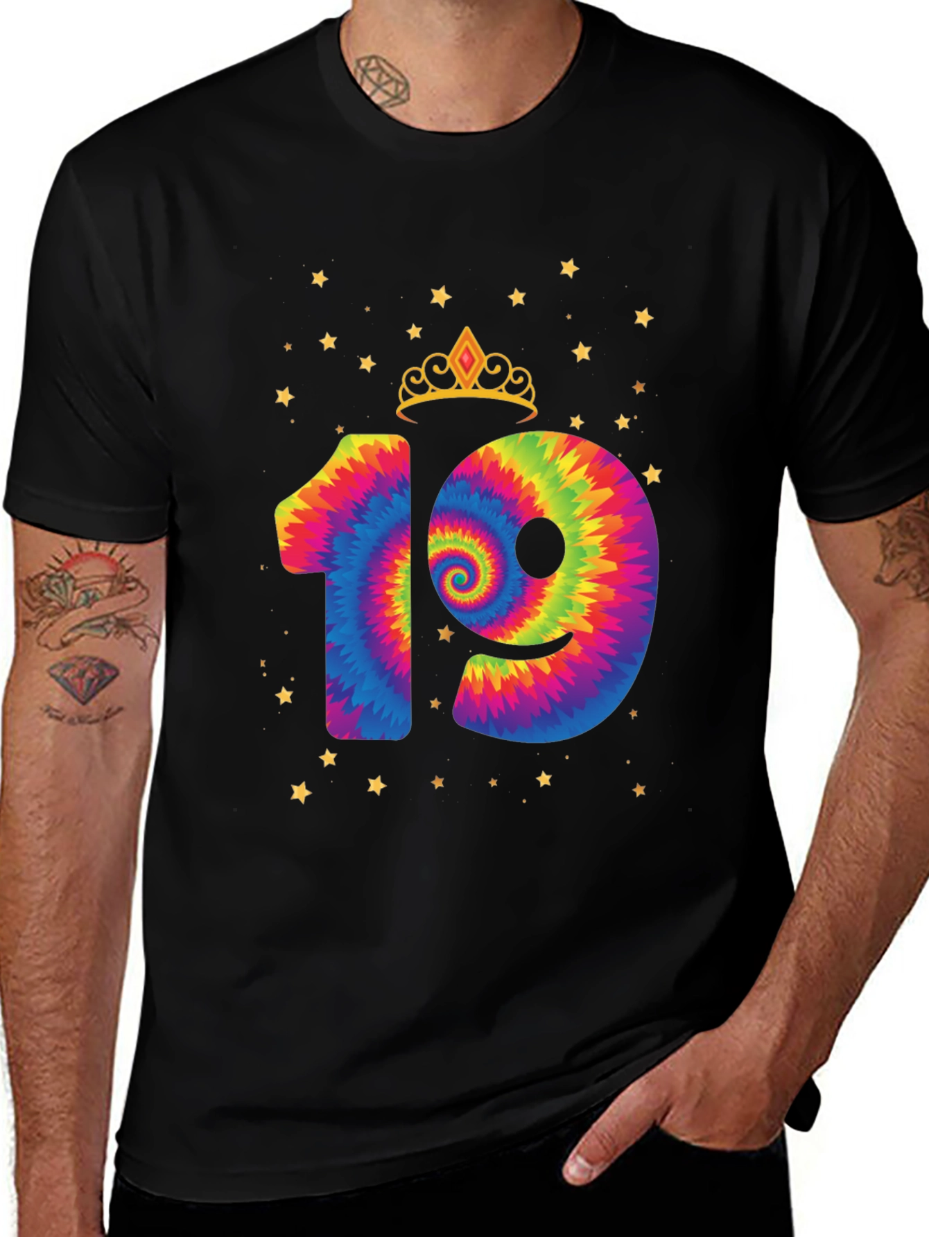 Birthday 19th Tie-Dye T-Shirt