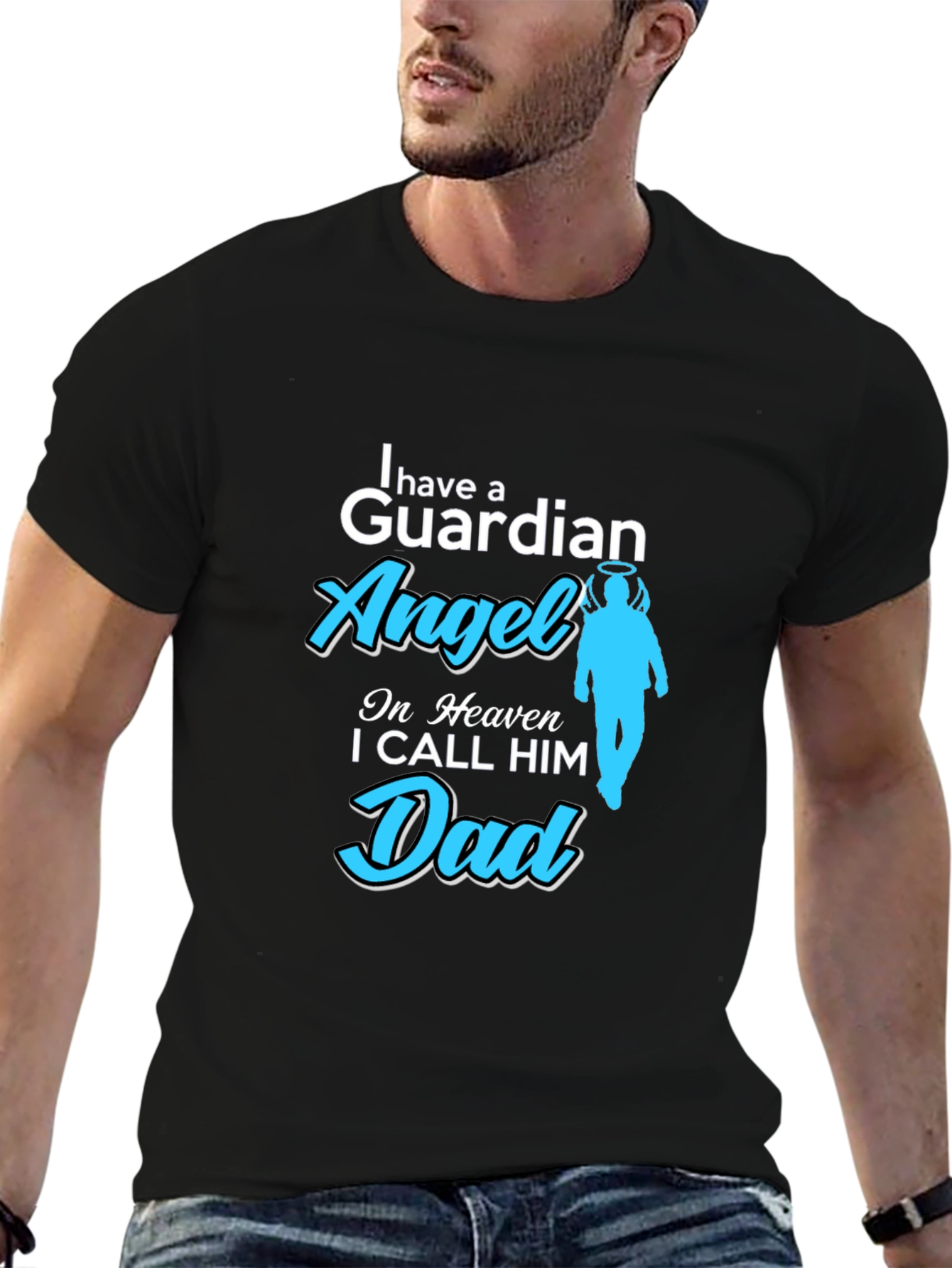 Guardian Angel Dad T-Shirt - Remembrance Gift