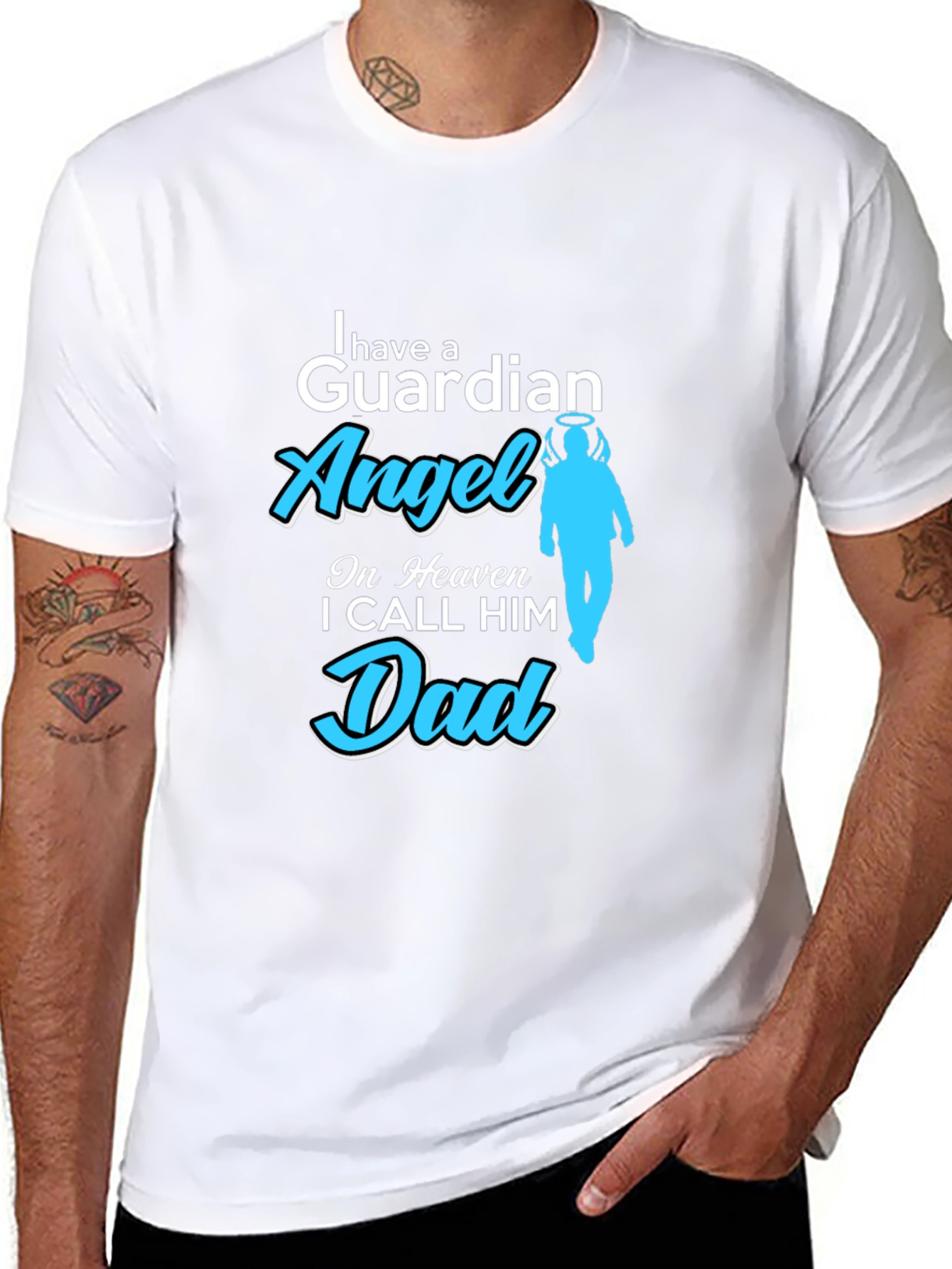 Guardian Angel Dad T-Shirt - Remembrance Gift