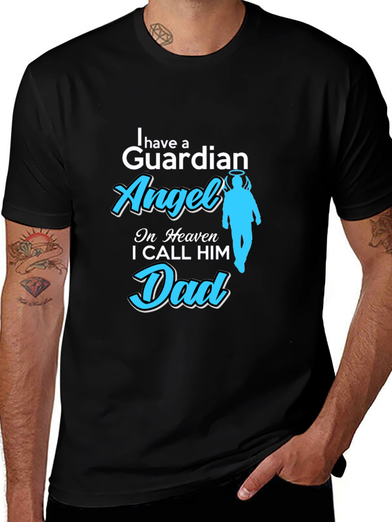 Guardian Angel Dad T-Shirt - Remembrance Gift