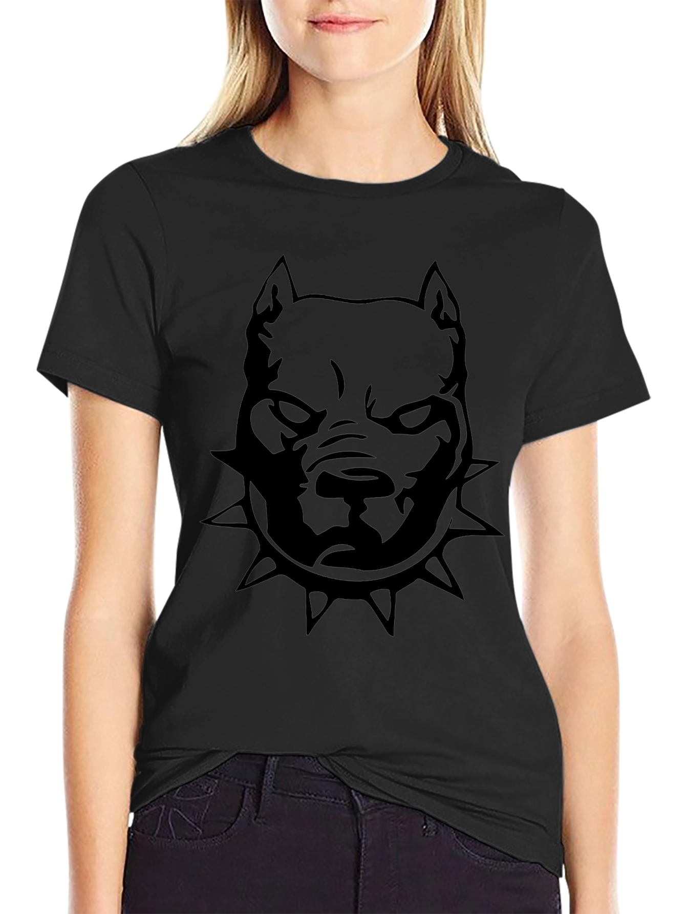 Mens Black Pitbull Graphic T-Shirt