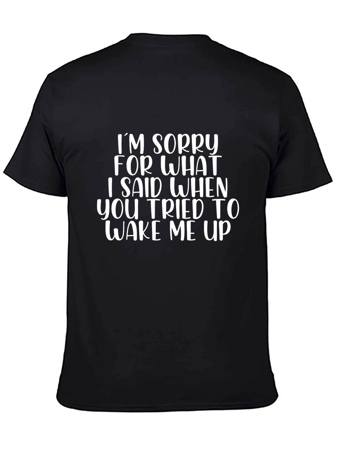 Funny Wake Me Up Graphic Tee - Black
