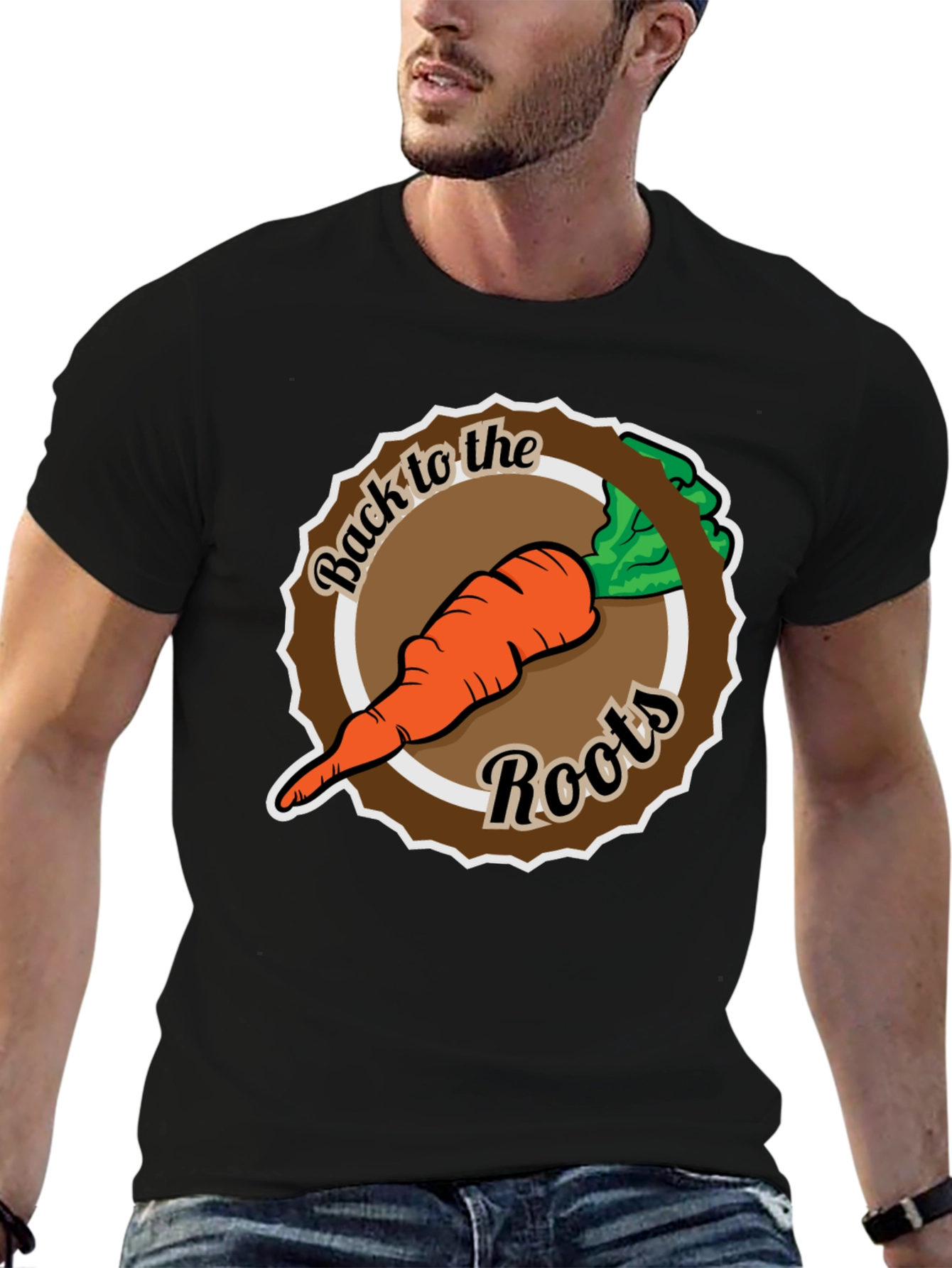 Back to the Roots Carrot Graphic Tee - Black