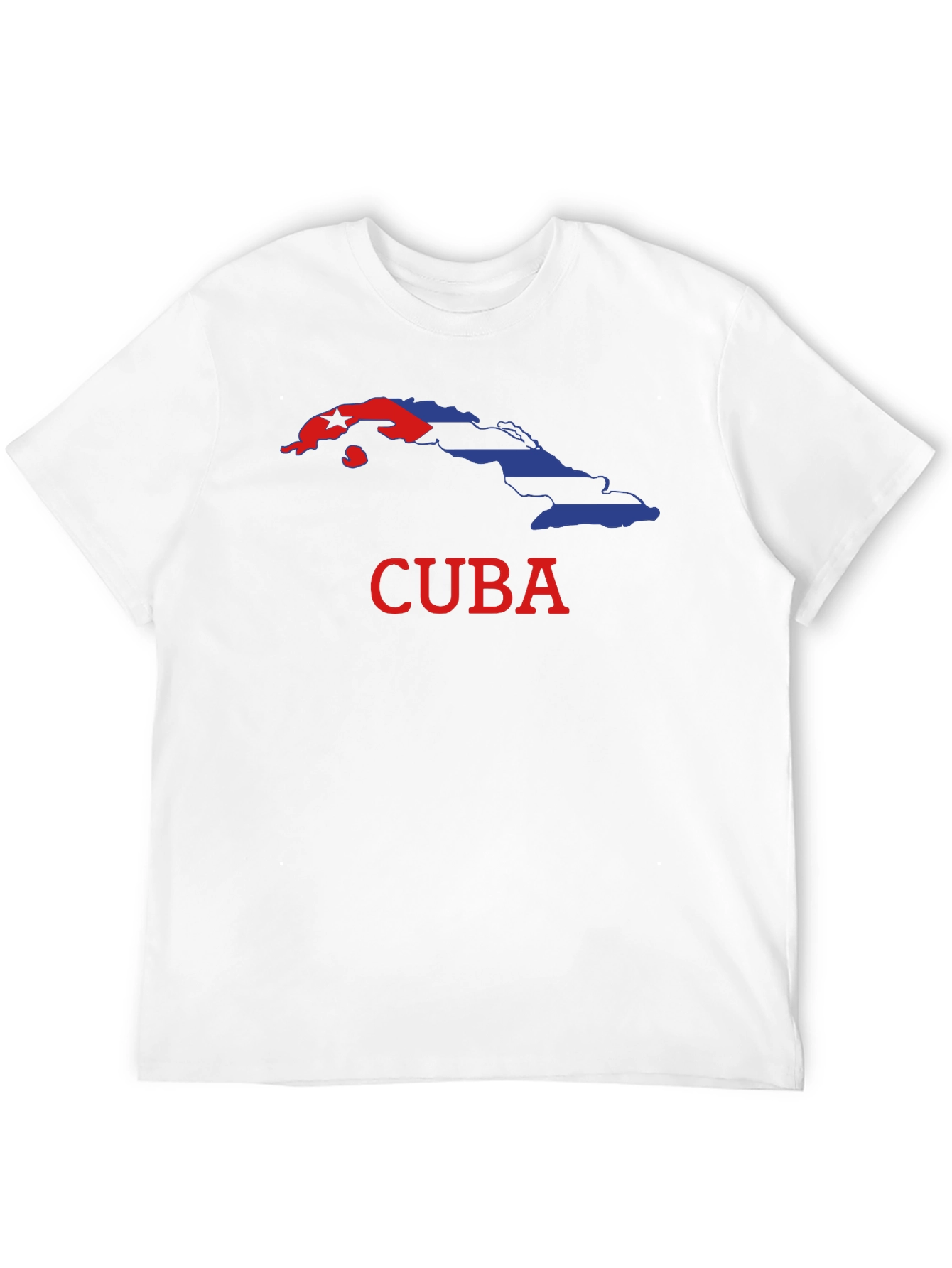 Cuba Flag Graphic Print Black T-Shirt