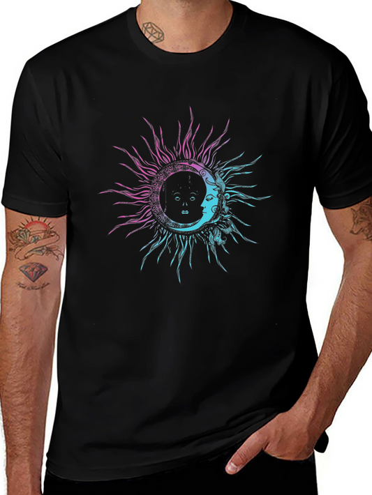 Sun & Moon Graphic Tee - Celestial Design