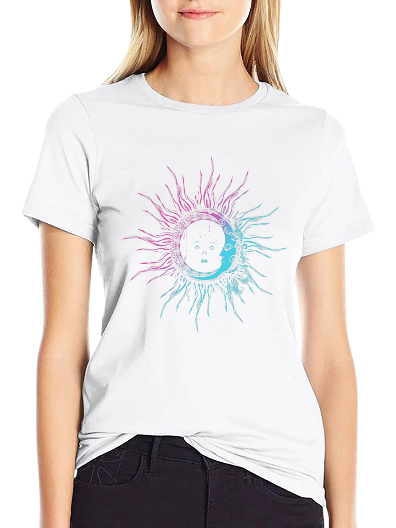 Sun & Moon Graphic Tee - Celestial Design