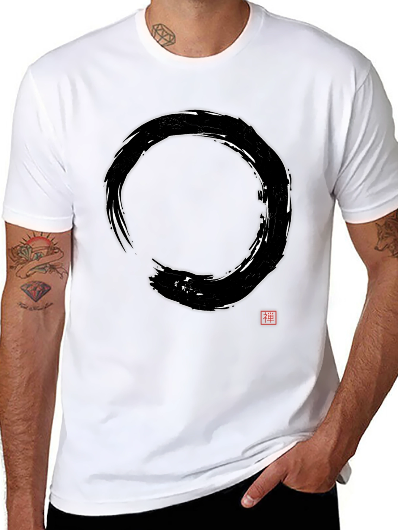 Zen Circle Graphic Tee - Stylish Black Shirt
