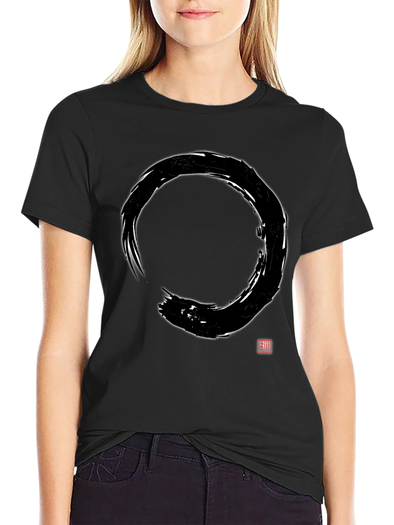 Zen Circle Graphic Tee - Stylish Black Shirt