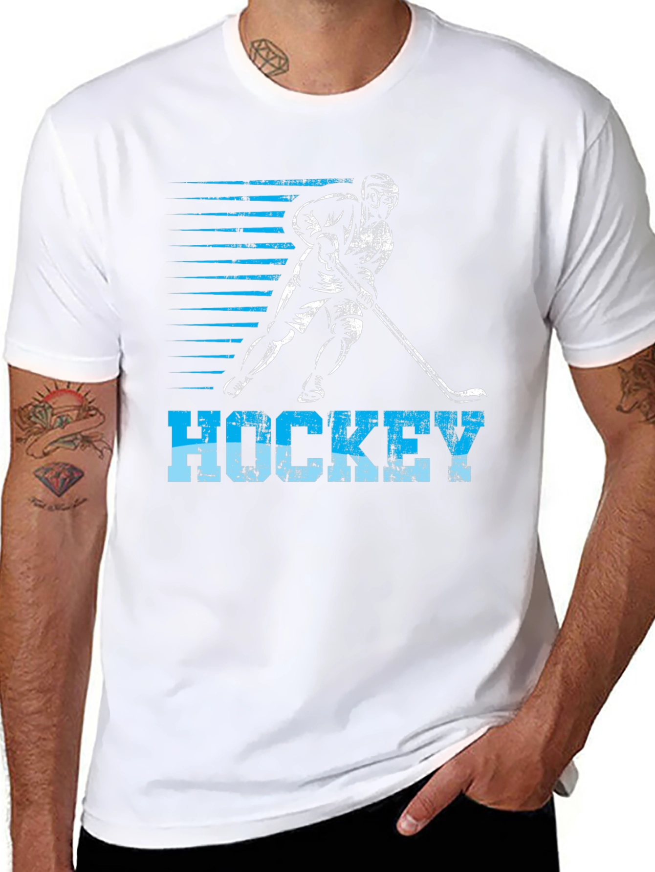 Hockey Player Graphic T-Shirt