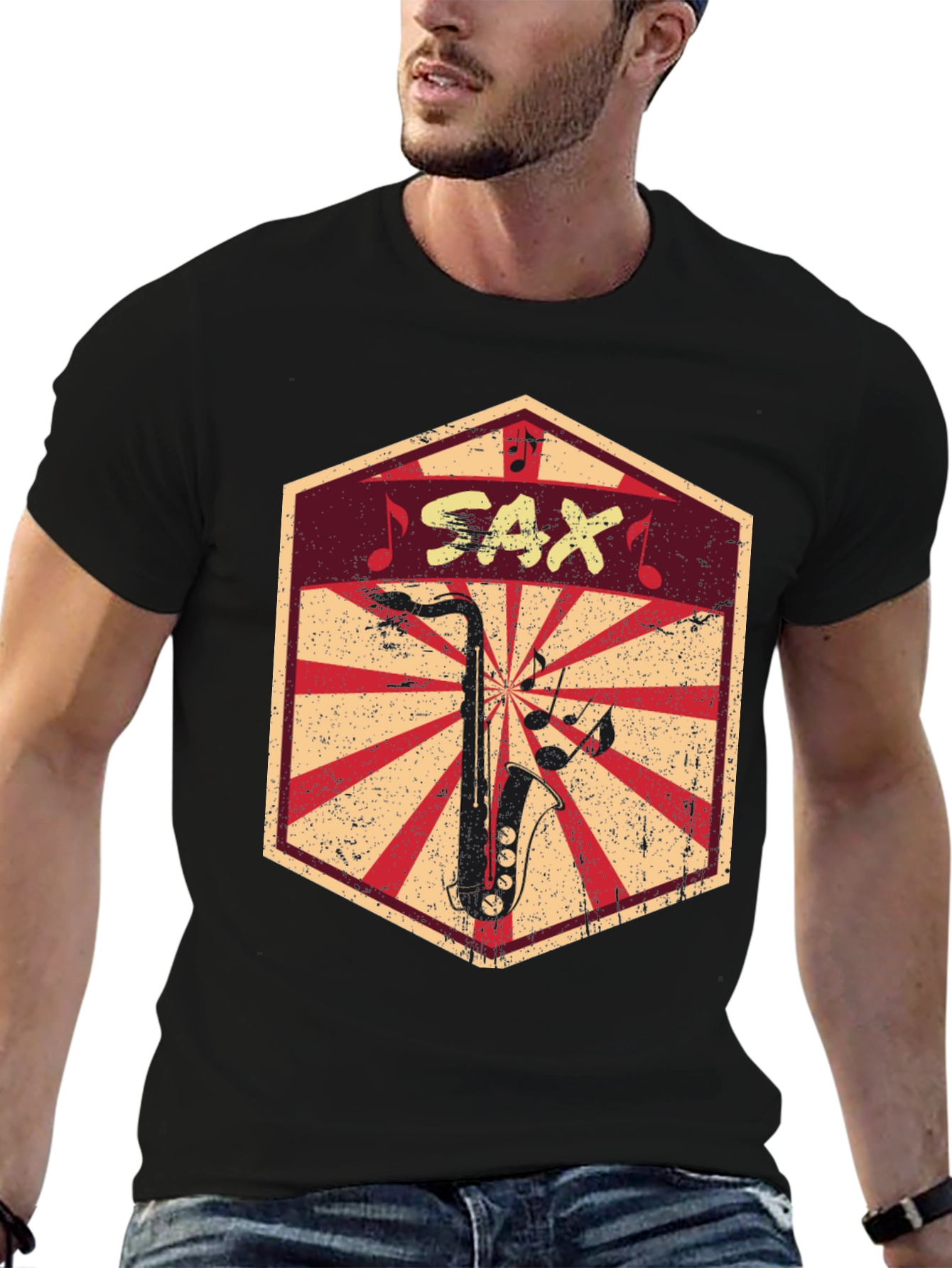 Saxophone Graphic Tee - Music Lovers T-Shirt