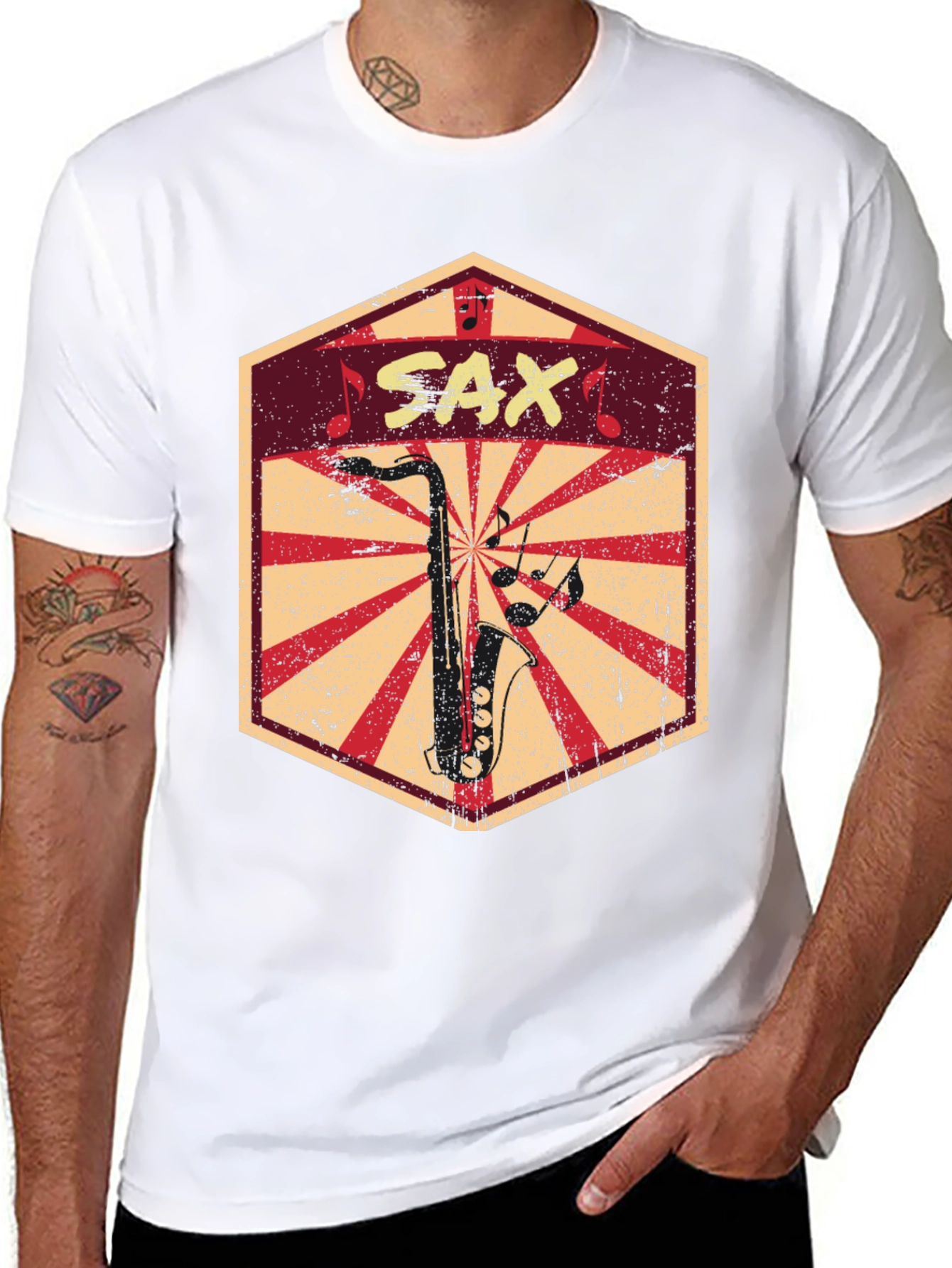 Saxophone Graphic Tee - Music Lovers T-Shirt
