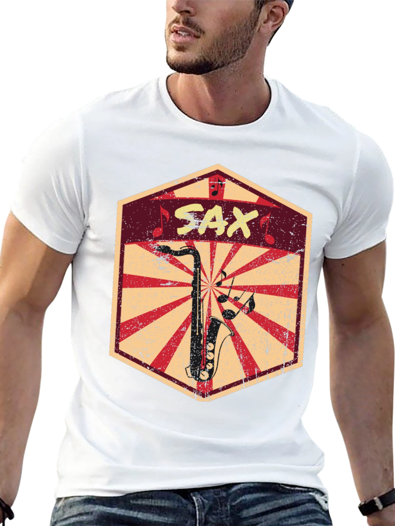 Saxophone Graphic Tee - Music Lovers T-Shirt